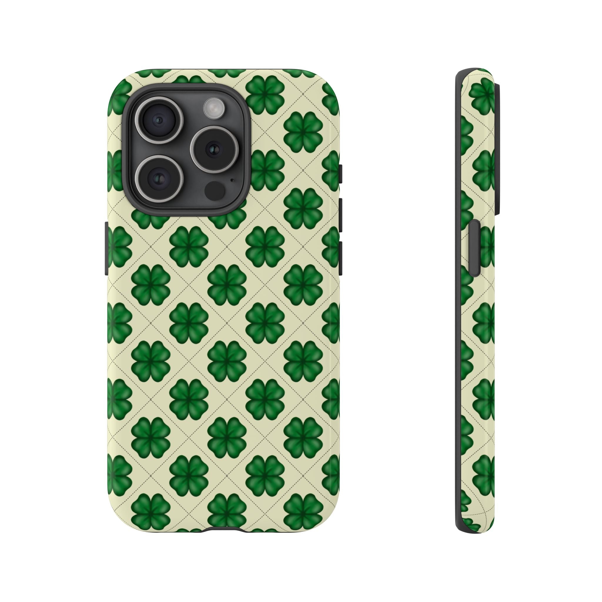 St. Patrick’s Shamrock Tough Phone Case — Green Clover Pattern
