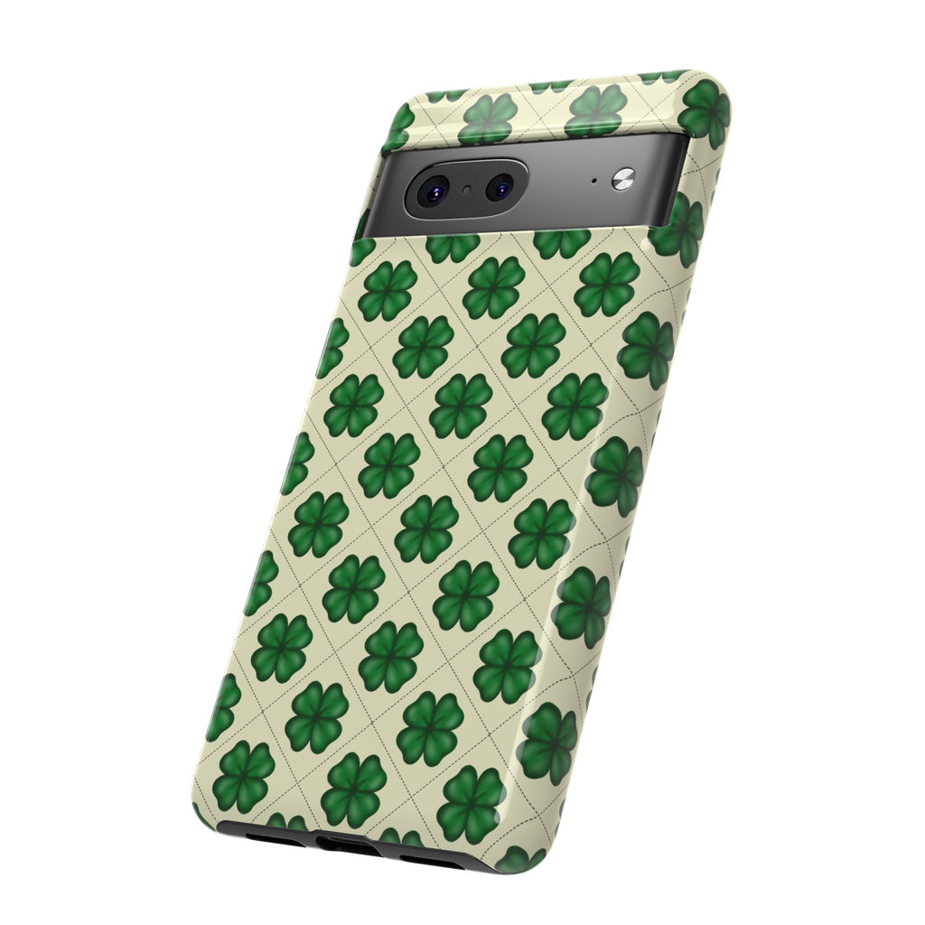 St. Patrick’s Shamrock Tough Phone Case — Green Clover Pattern
