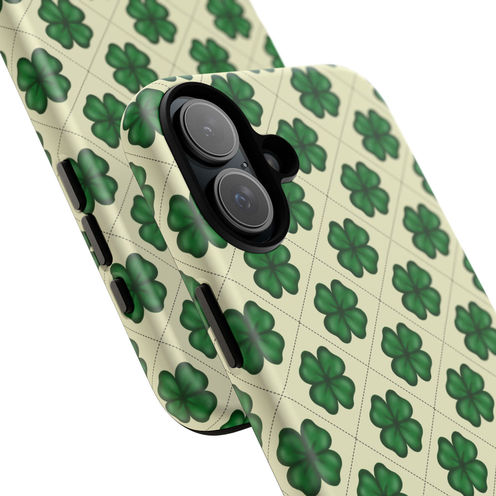 St. Patrick’s Shamrock Tough Phone Case — Green Clover Pattern