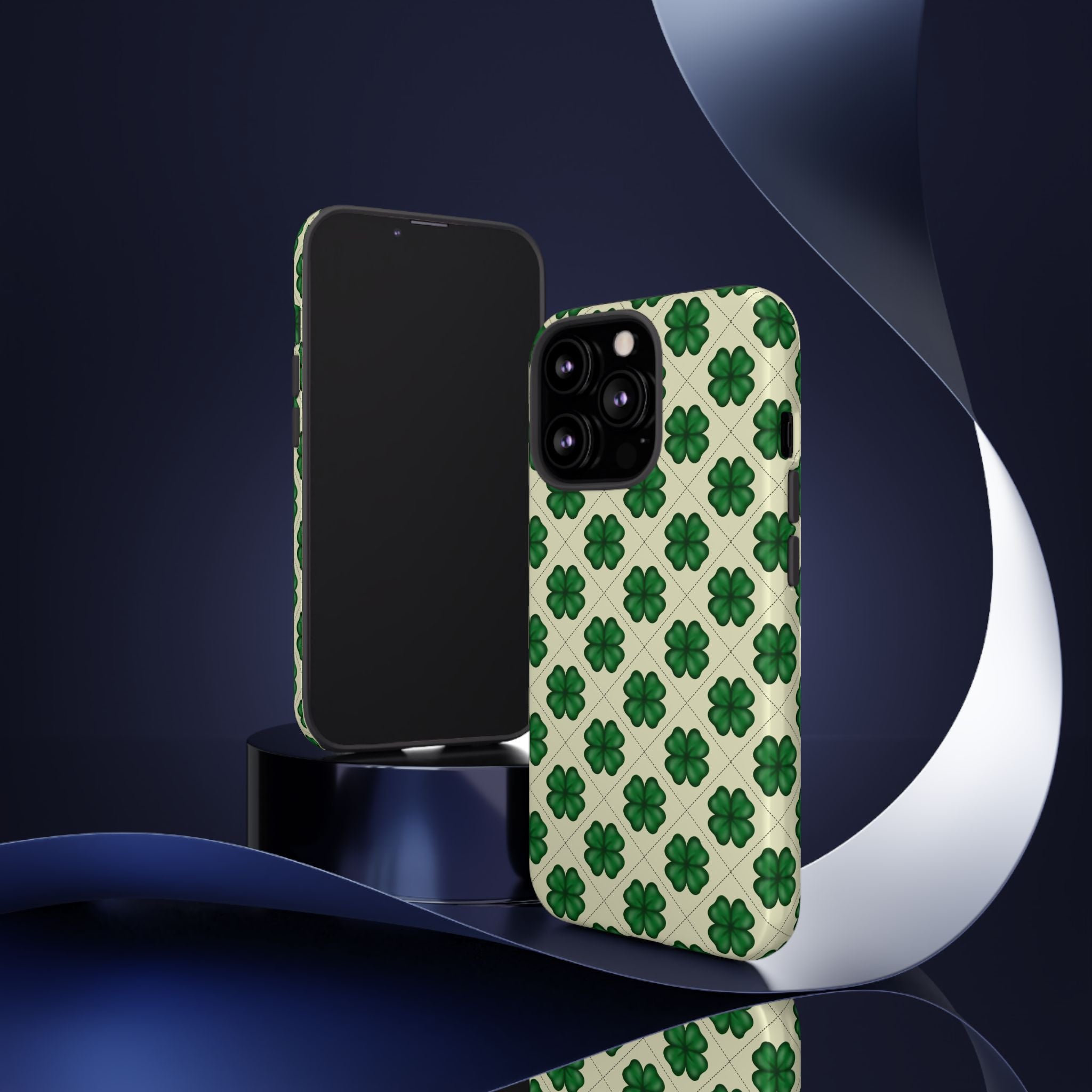 St. Patrick’s Shamrock Tough Phone Case — Green Clover Pattern