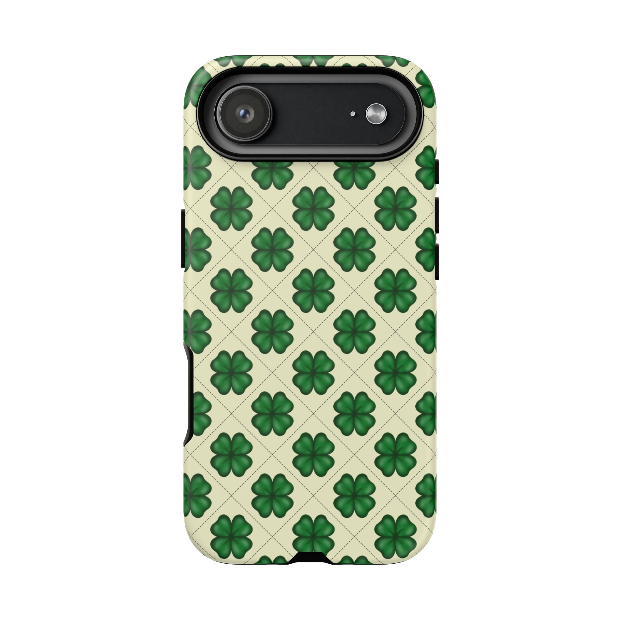St. Patrick’s Shamrock Tough Phone Case — Green Clover Pattern