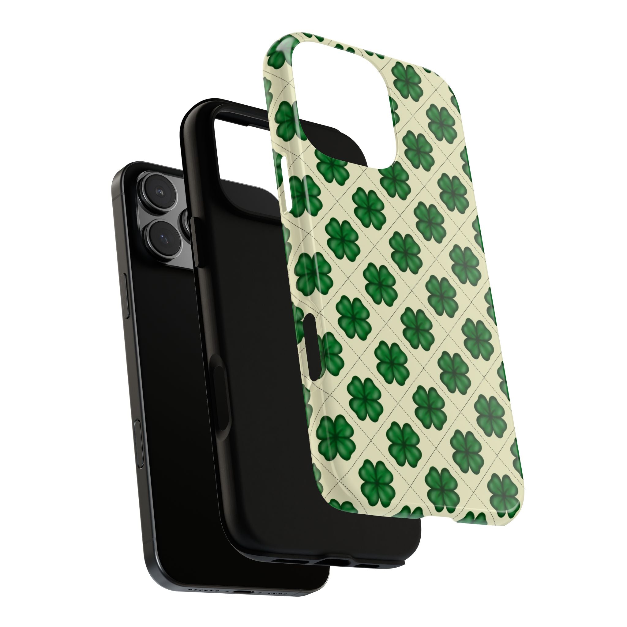 St. Patrick’s Shamrock Tough Phone Case — Green Clover Pattern