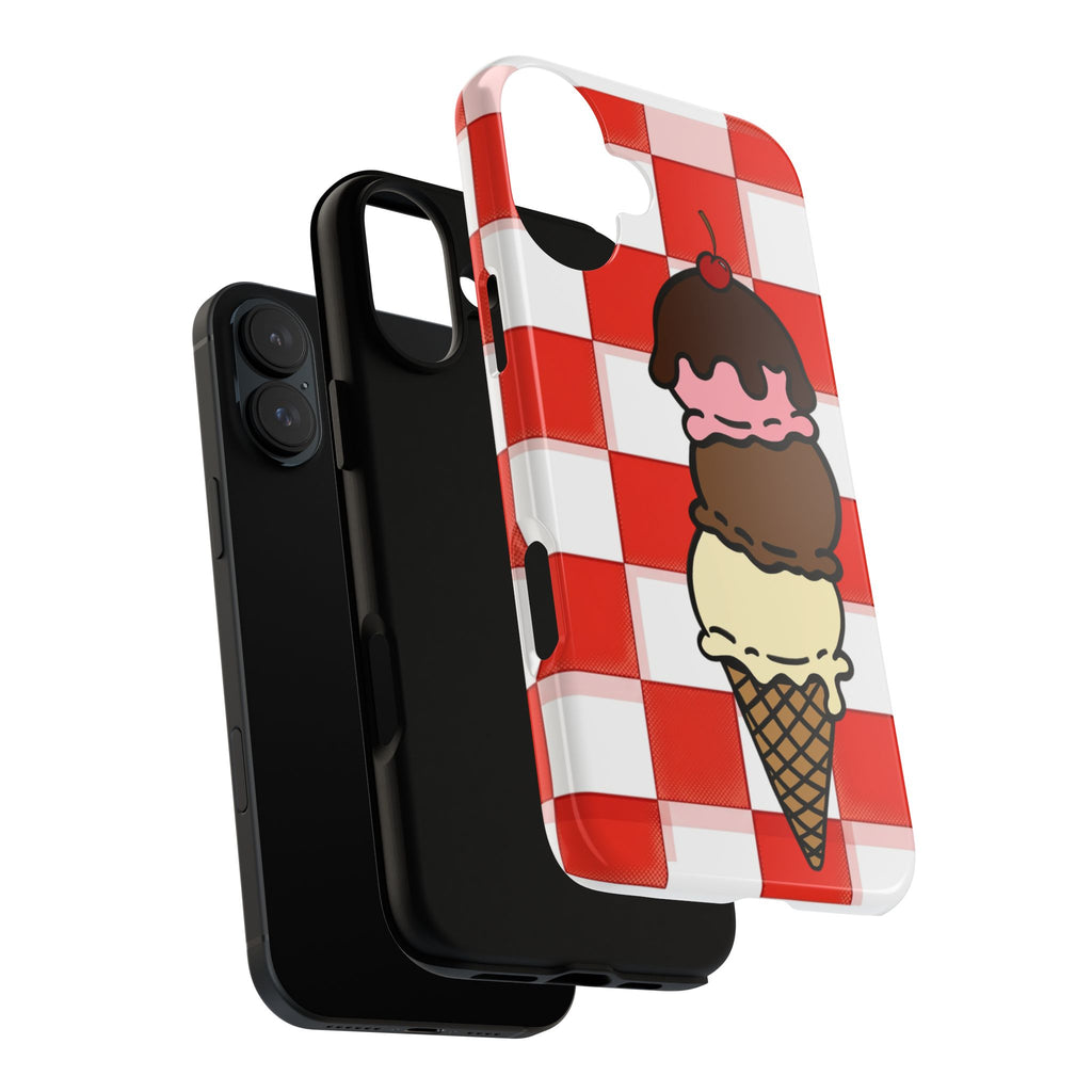 Neapolitan Ice Cream Picnic iPhone Case — 'Tough Cases' Design