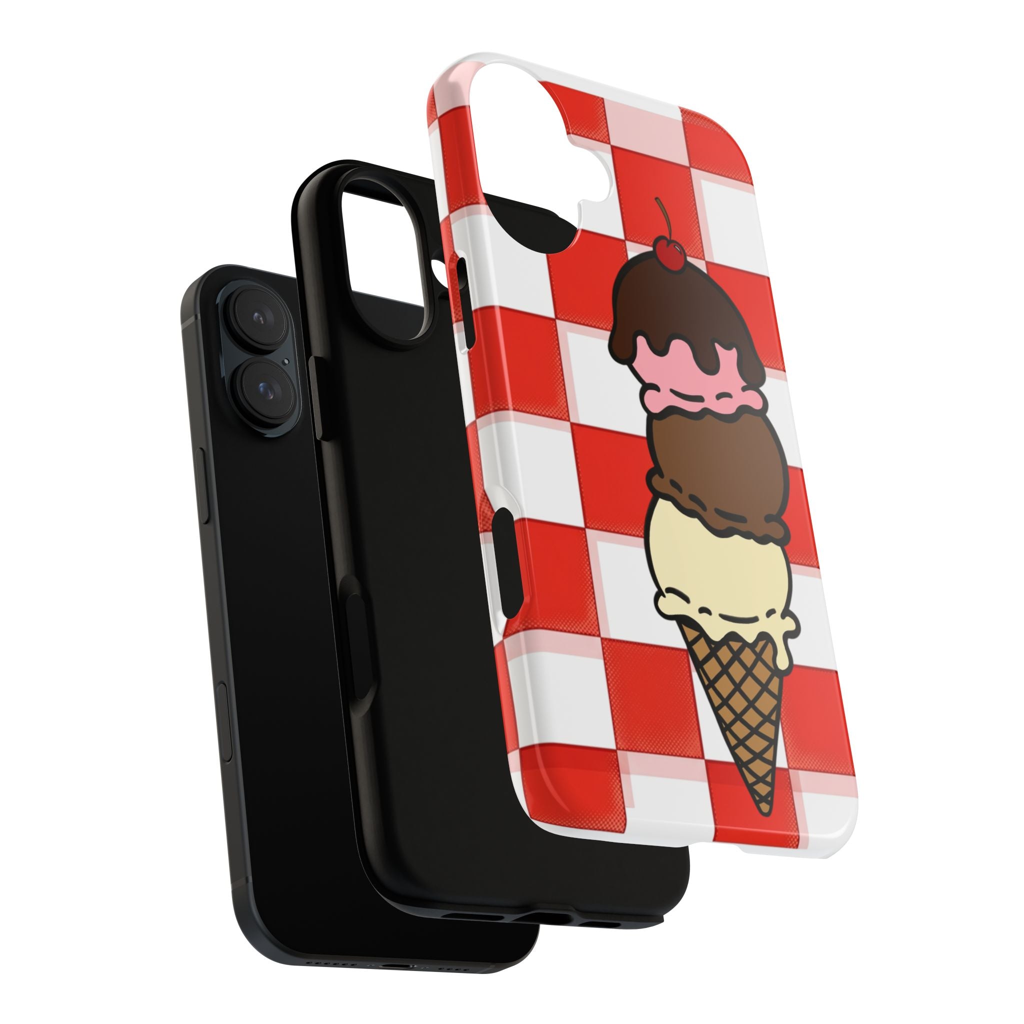 Neapolitan Ice Cream Picnic iPhone Case — 'Tough Cases' Design