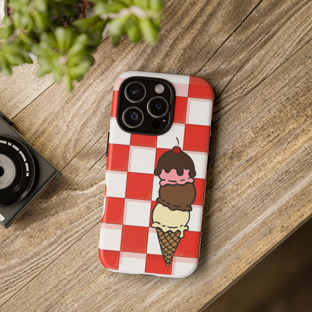 Neapolitan Ice Cream Picnic iPhone Case — 'Tough Cases' Design
