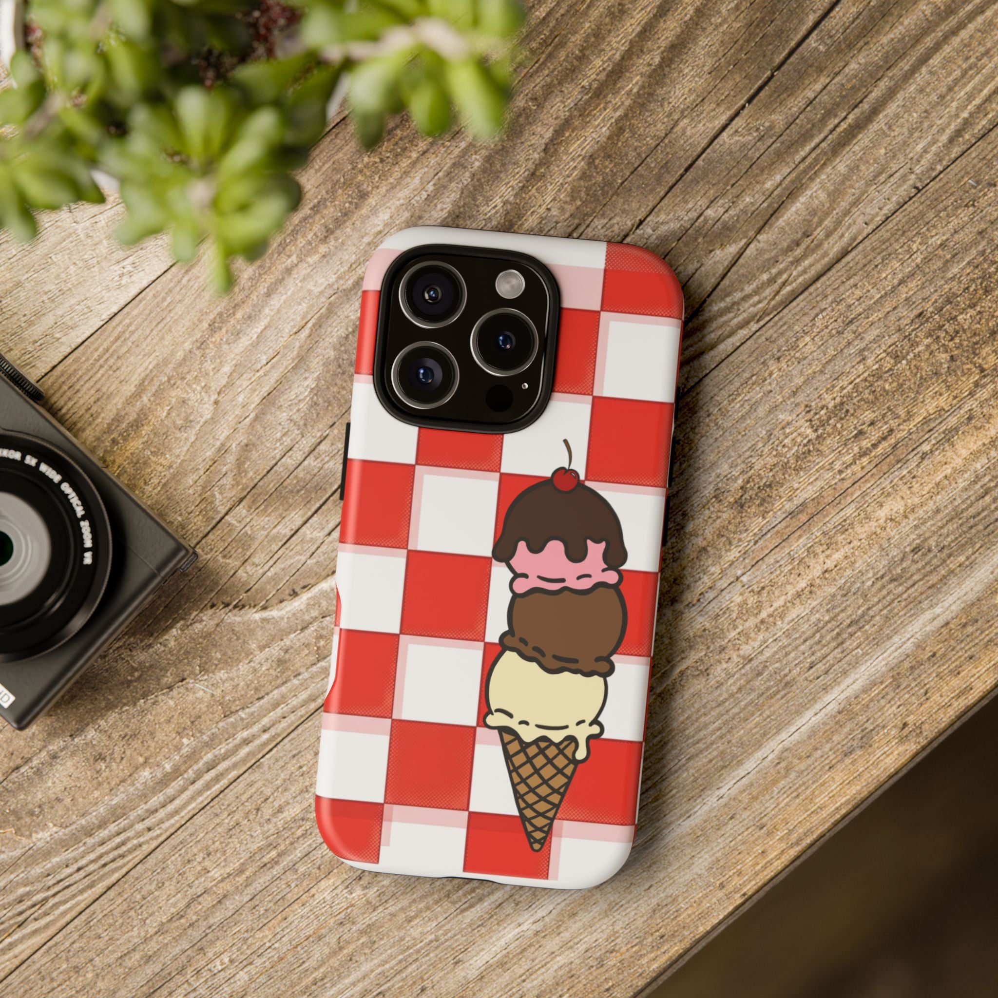 Neapolitan Ice Cream Picnic iPhone Case — 'Tough Cases' Design