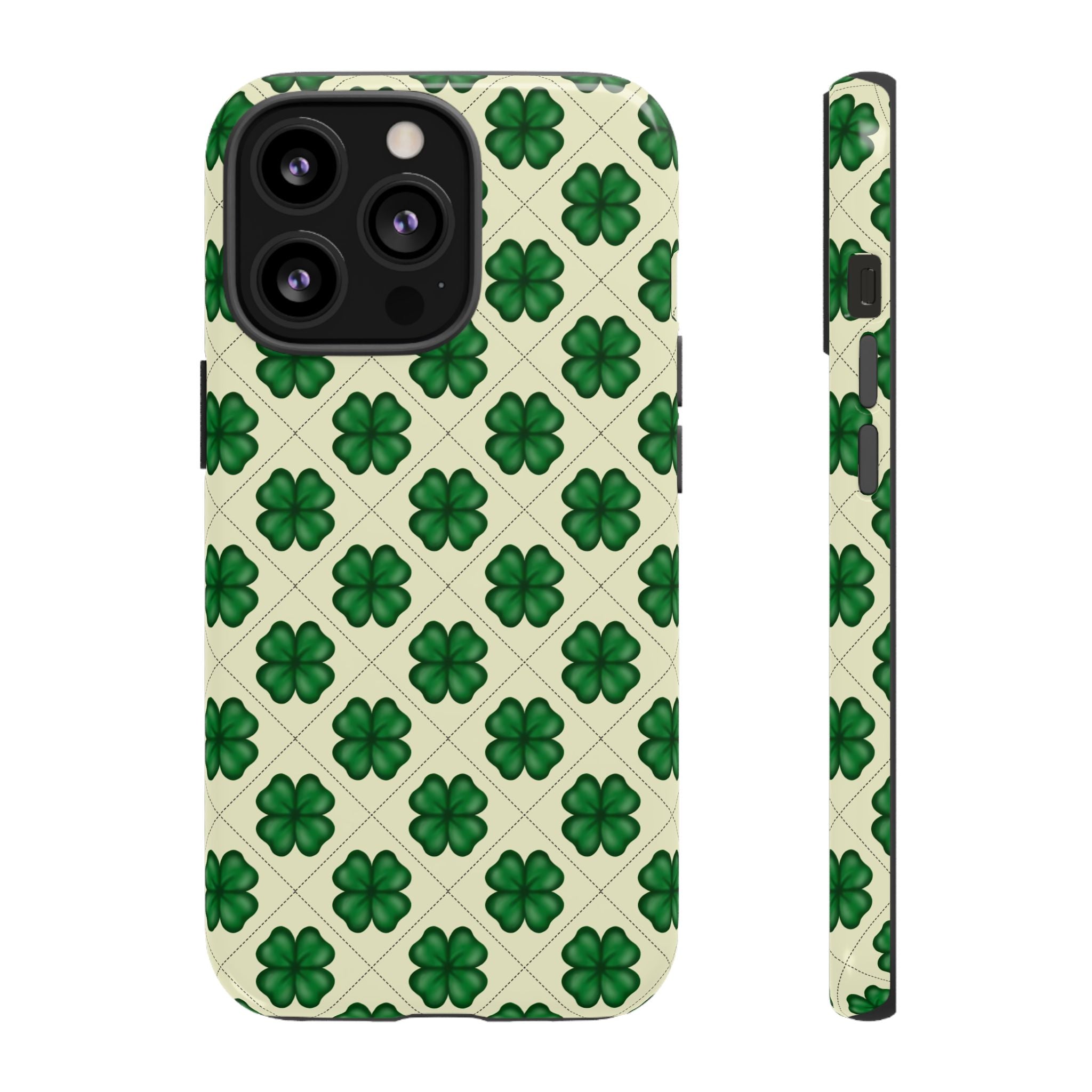 St. Patrick’s Shamrock Tough Phone Case — Green Clover Pattern