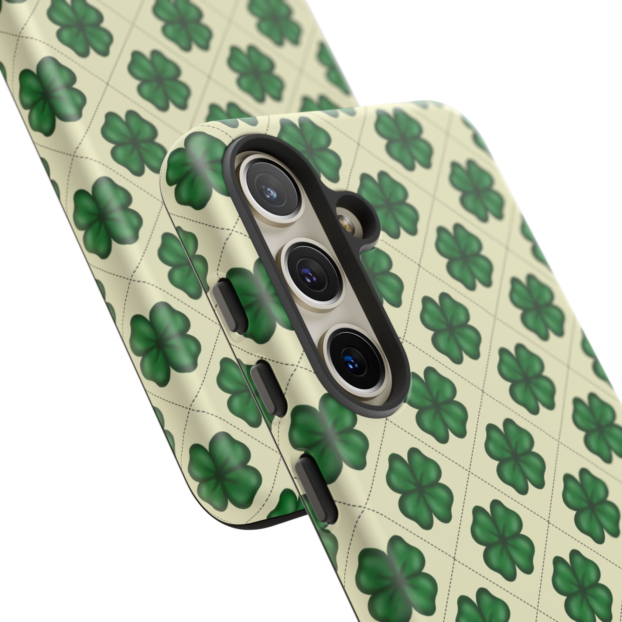 St. Patrick’s Shamrock Tough Phone Case — Green Clover Pattern