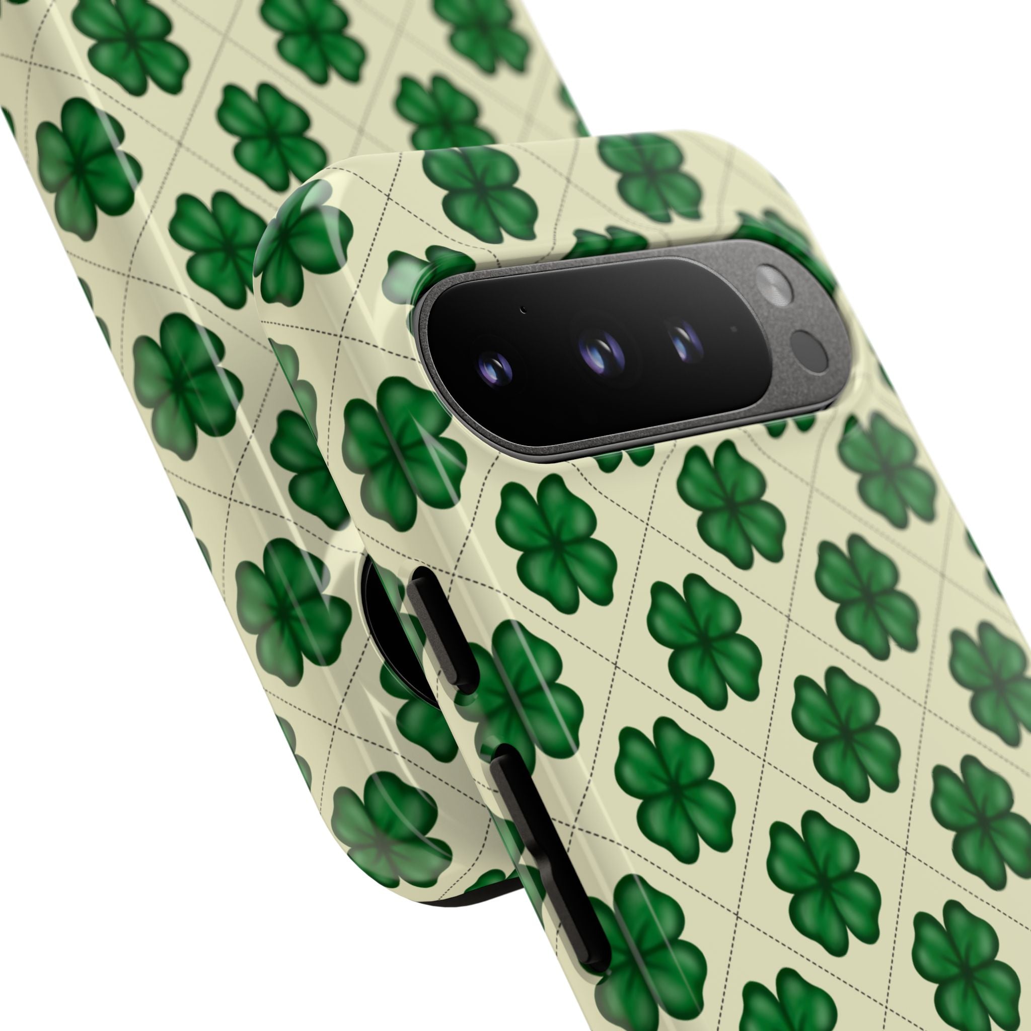 St. Patrick’s Shamrock Tough Phone Case — Green Clover Pattern