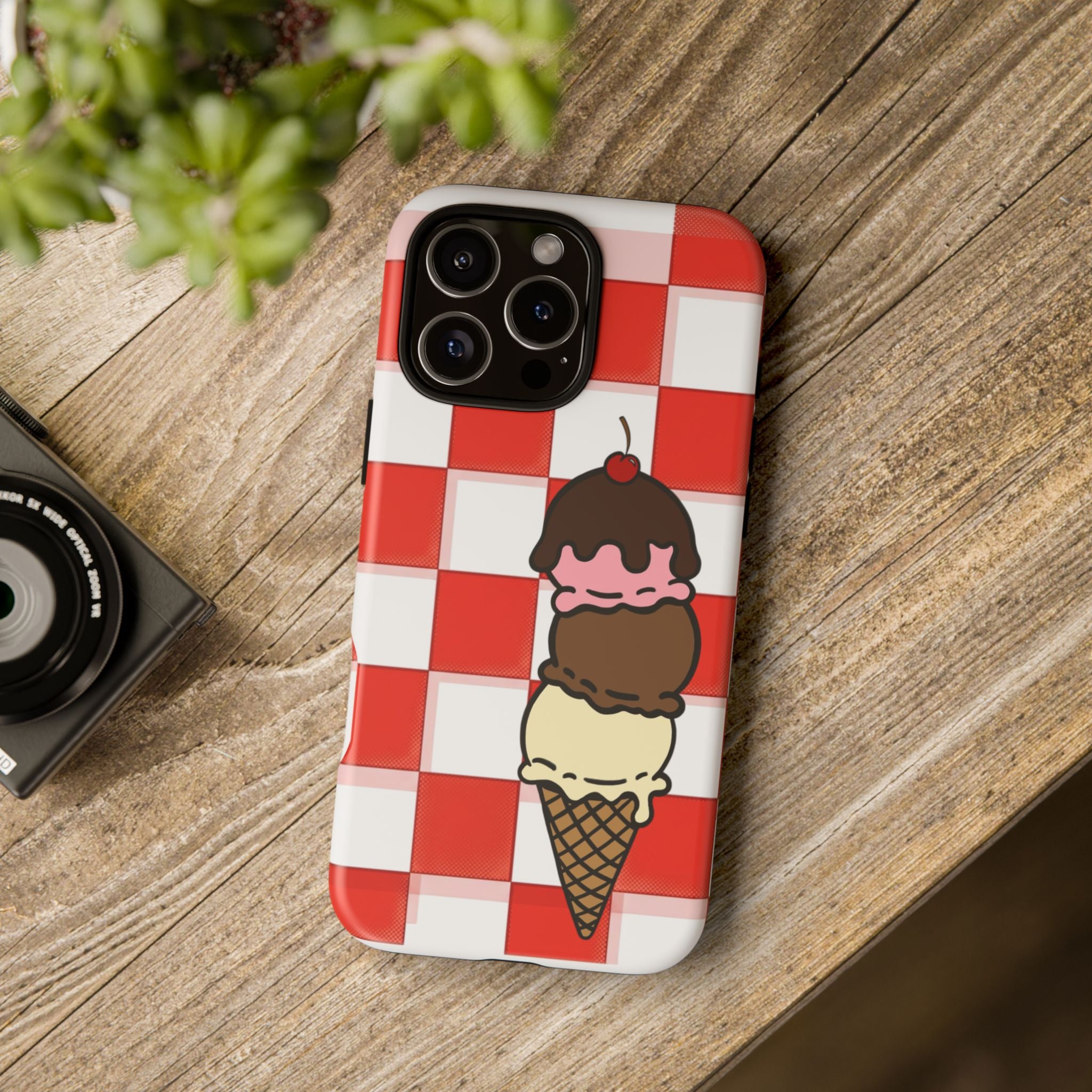 Neapolitan Ice Cream Picnic iPhone Case — 'Tough Cases' Design