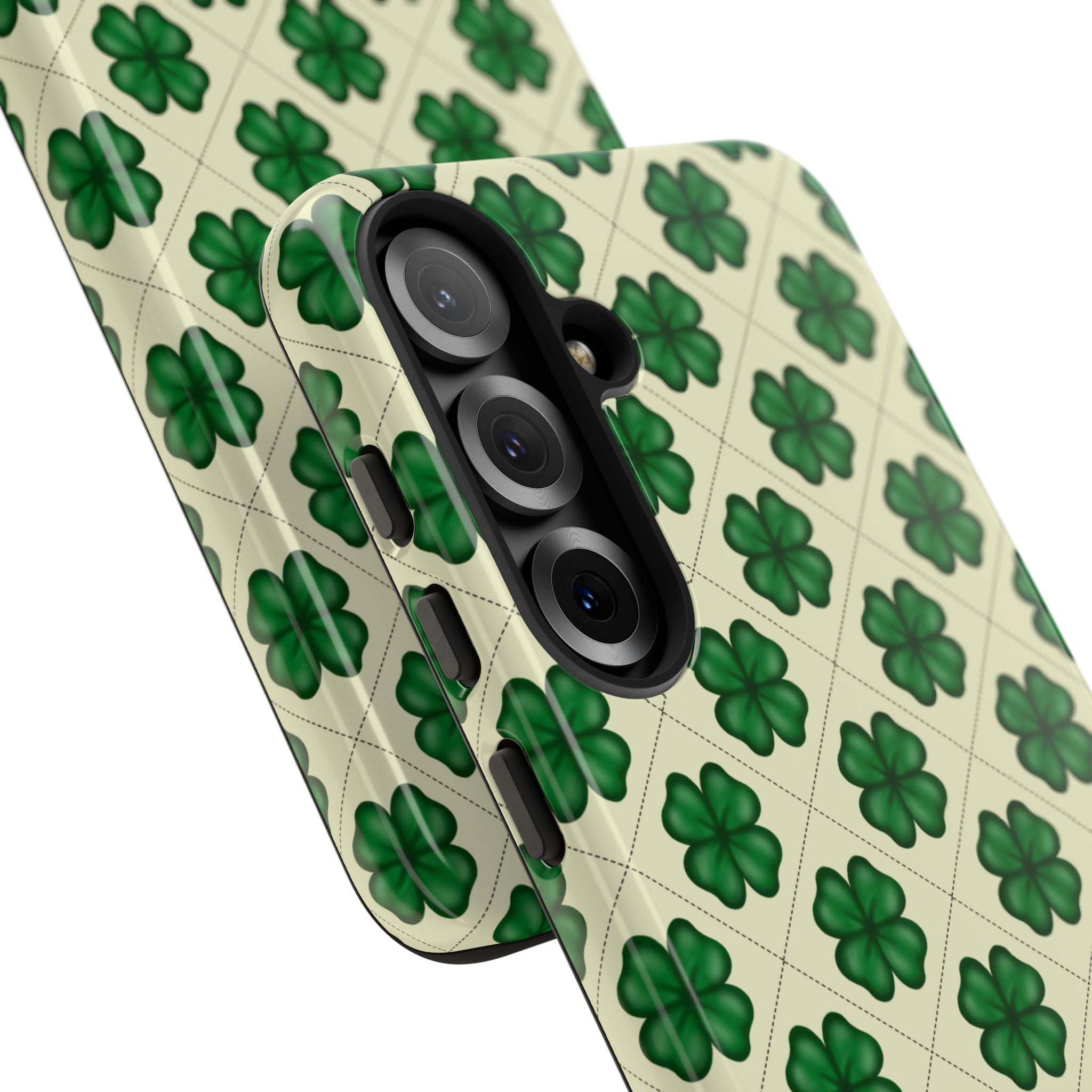 St. Patrick’s Shamrock Tough Phone Case — Green Clover Pattern
