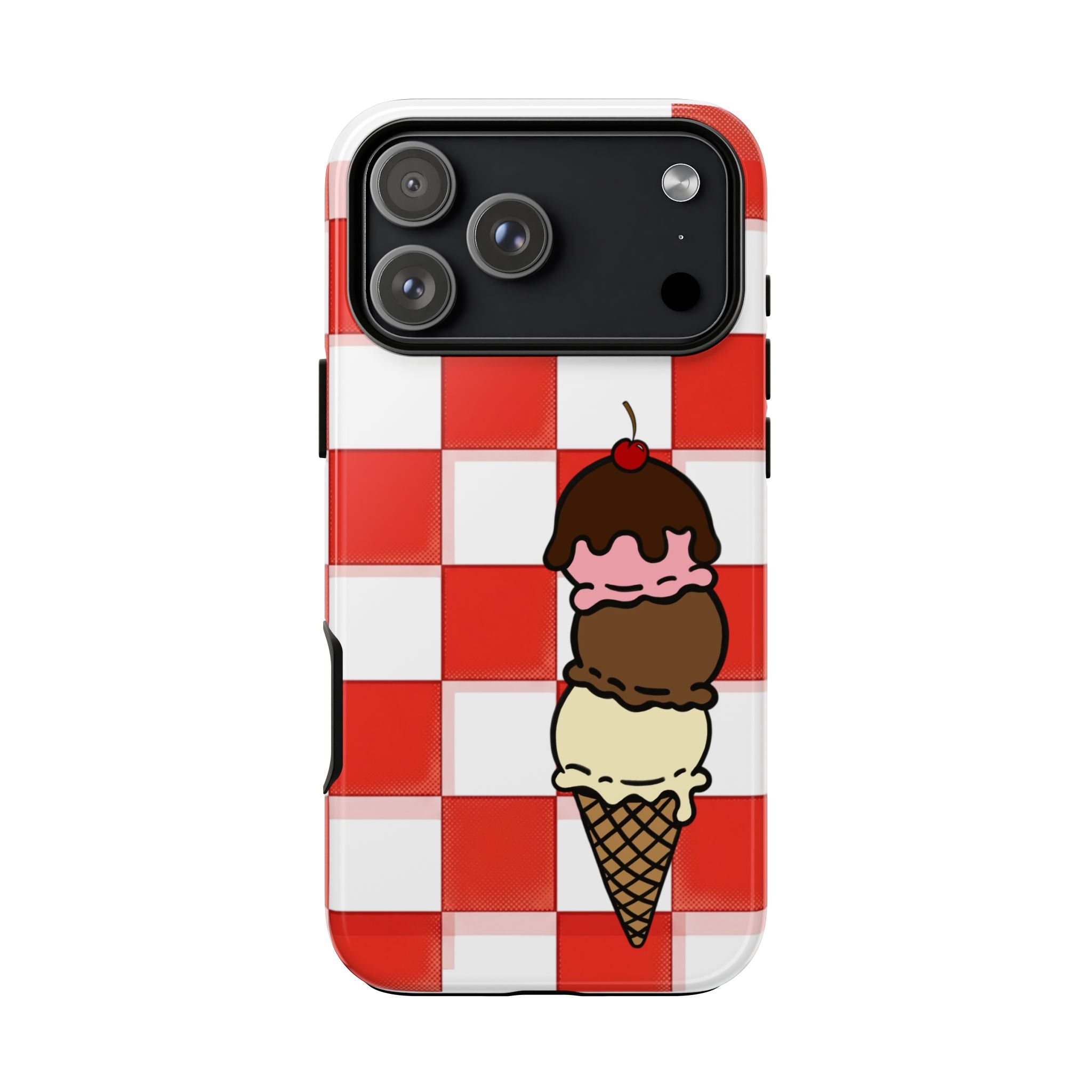 Neapolitan Ice Cream Picnic iPhone Case — 'Tough Cases' Design