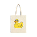 Rubber Duck Canvas Tote — "QUACK QUACK" Funny Cotton Grocery Bag