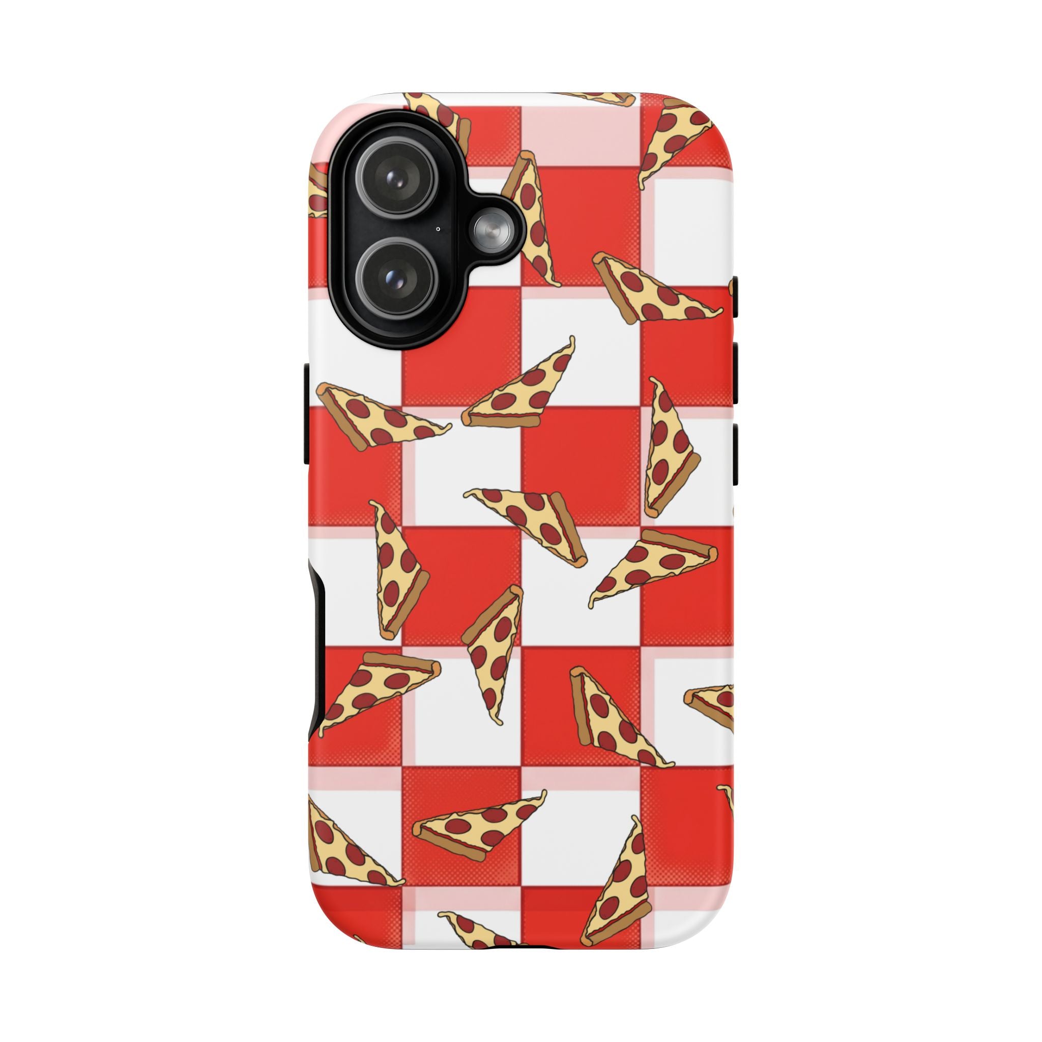 Pizza Pattern Phone Case — Red Picnic Table Pepperoni Design