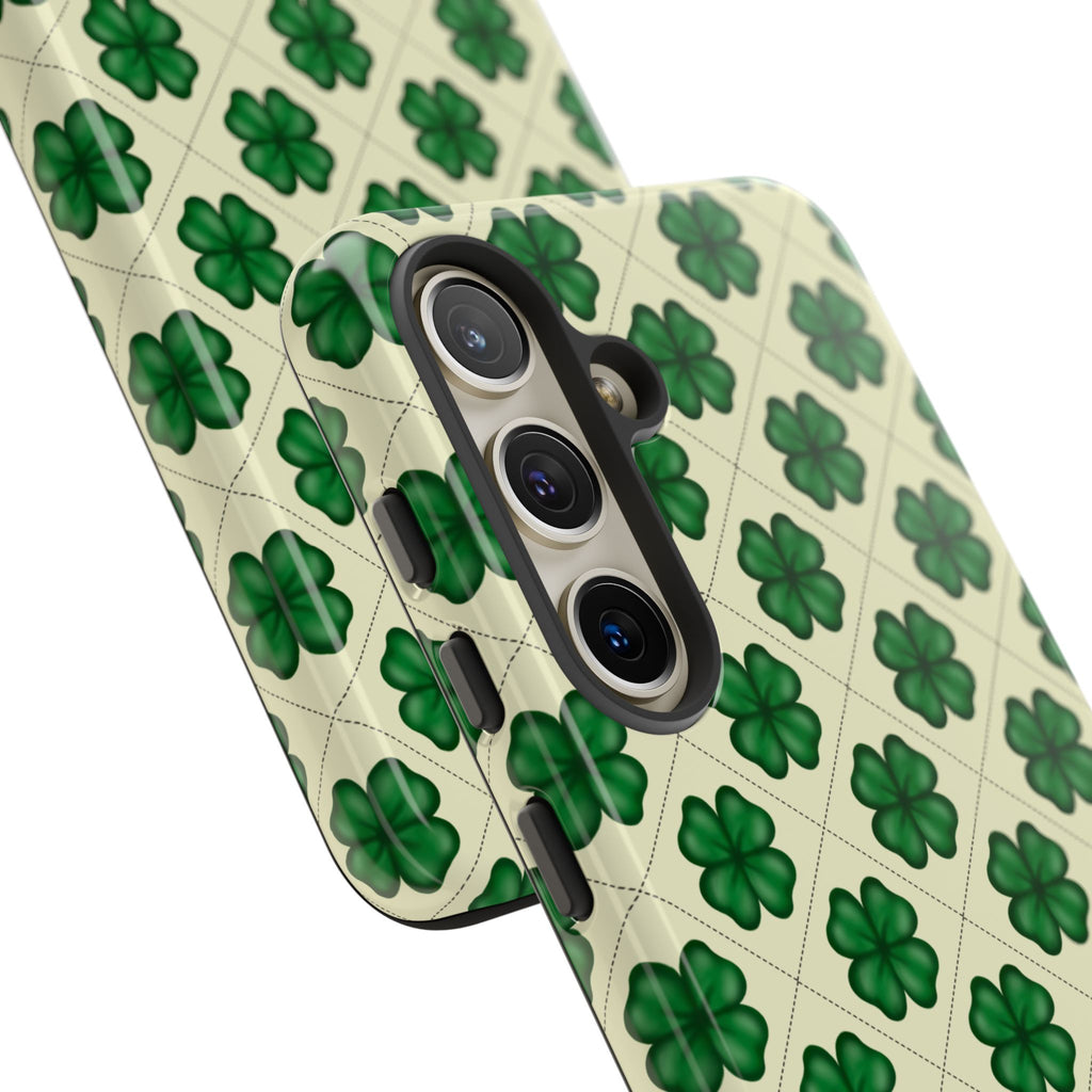 St. Patrick’s Shamrock Tough Phone Case — Green Clover Pattern