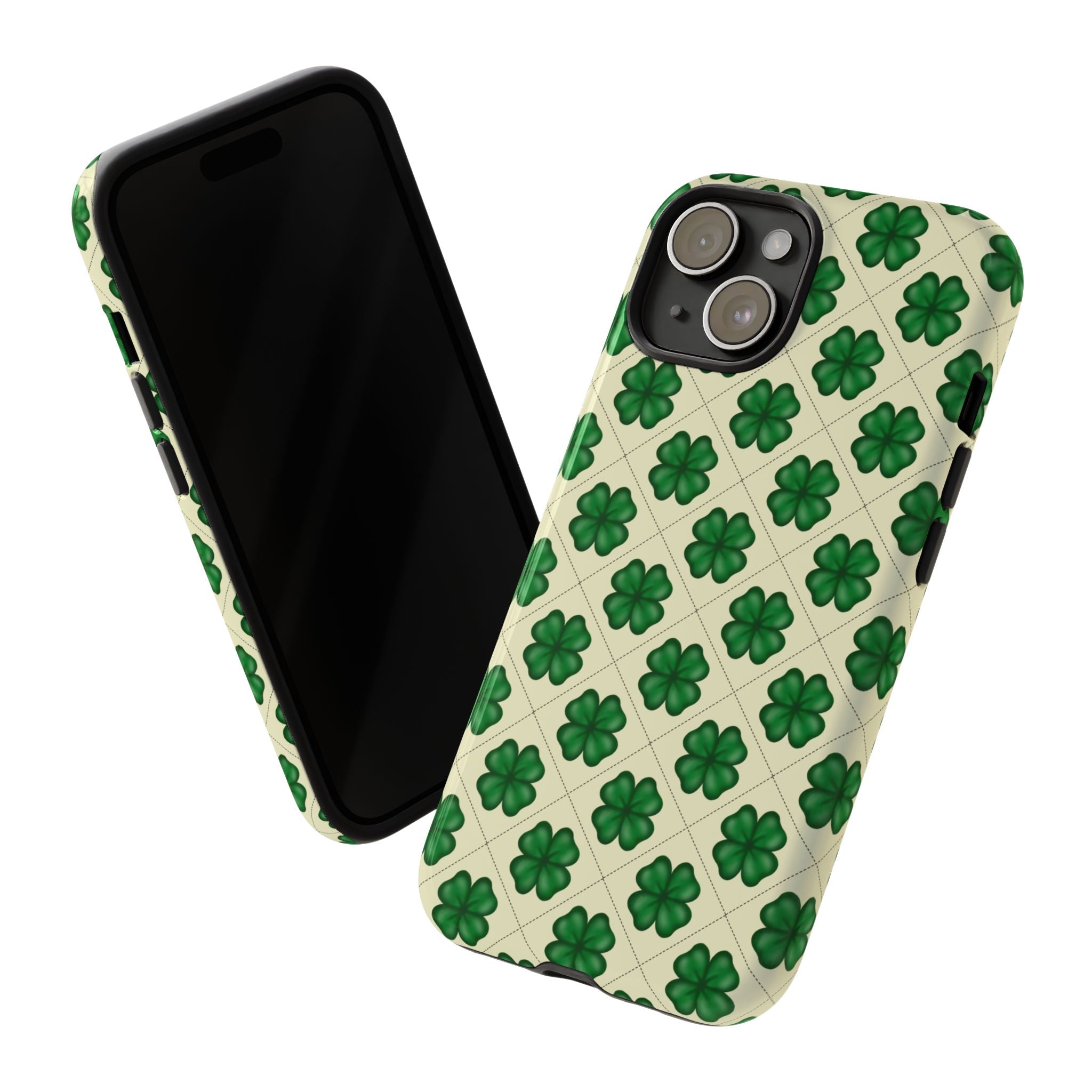 St. Patrick’s Shamrock Tough Phone Case — Green Clover Pattern