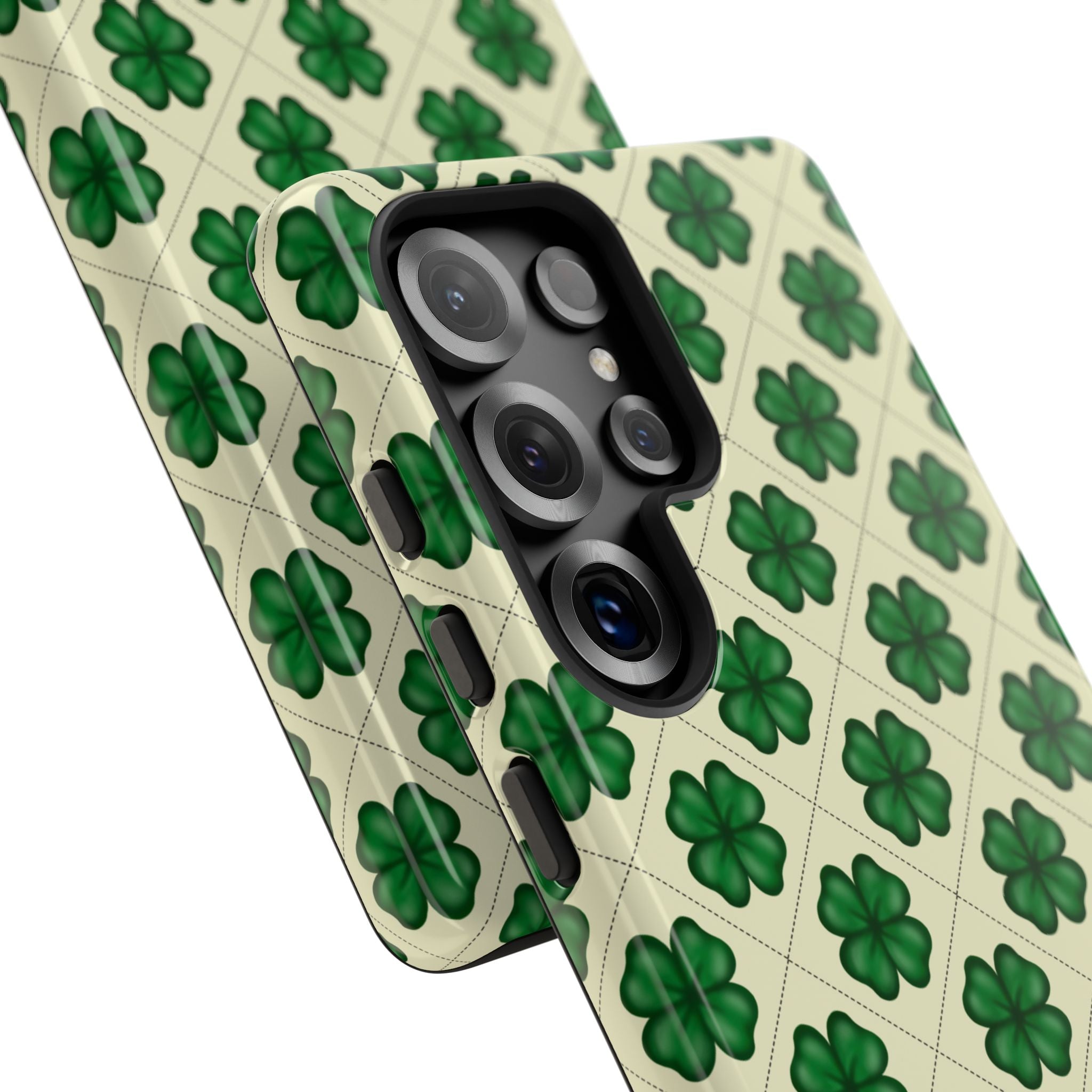 St. Patrick’s Shamrock Tough Phone Case — Green Clover Pattern