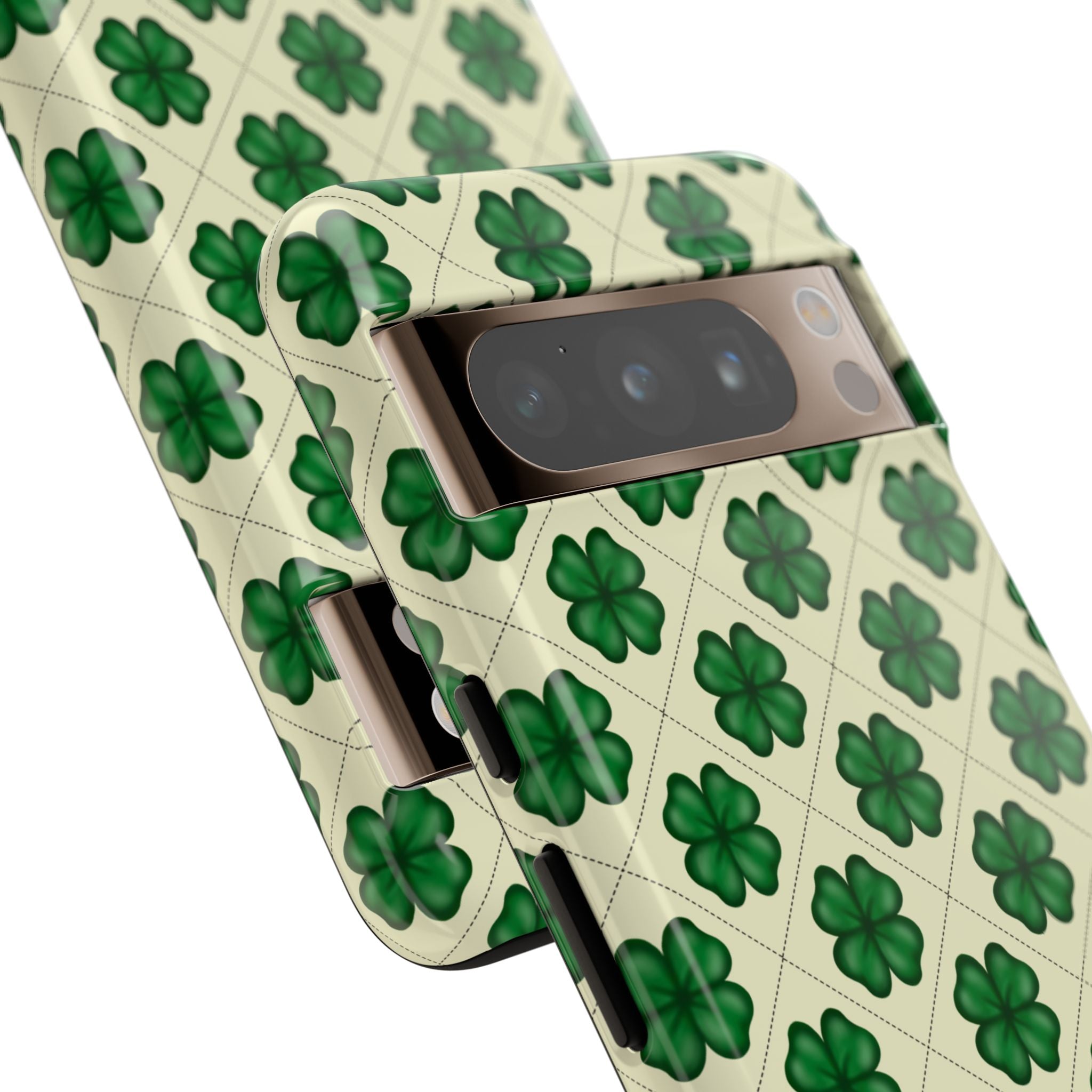 St. Patrick’s Shamrock Tough Phone Case — Green Clover Pattern