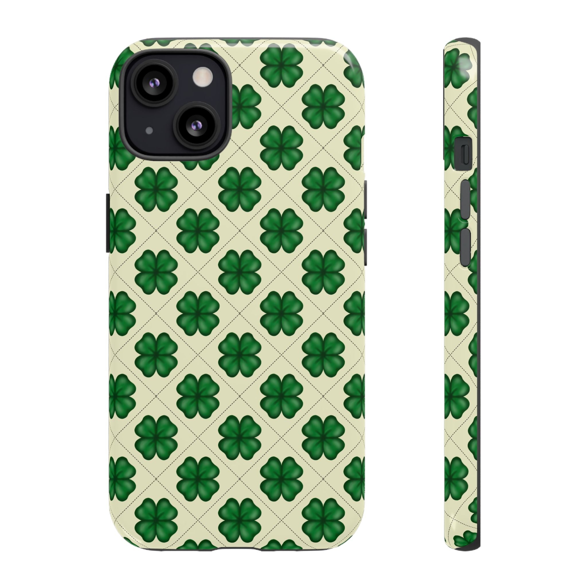 St. Patrick’s Shamrock Tough Phone Case — Green Clover Pattern