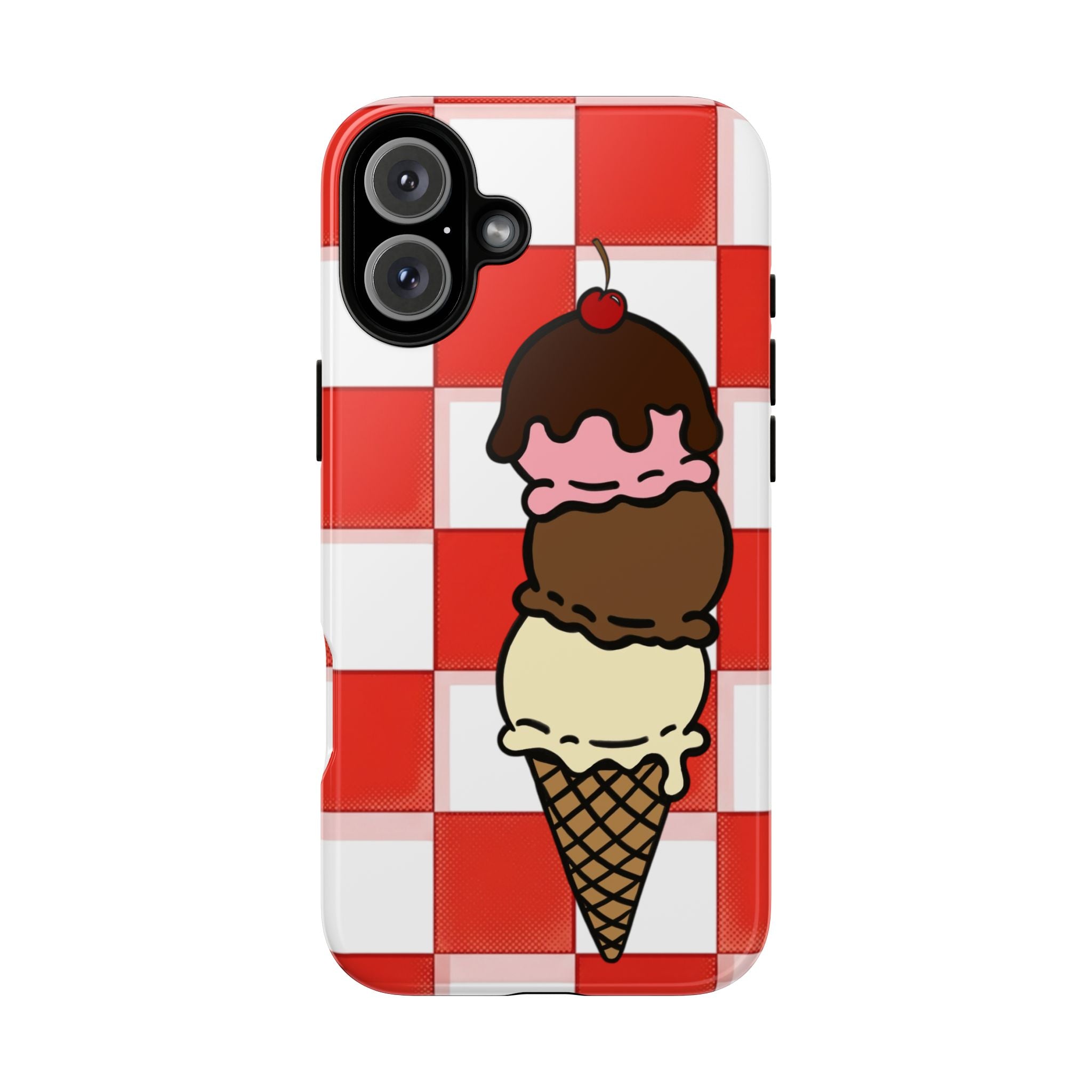Neapolitan Ice Cream Picnic iPhone Case — 'Tough Cases' Design