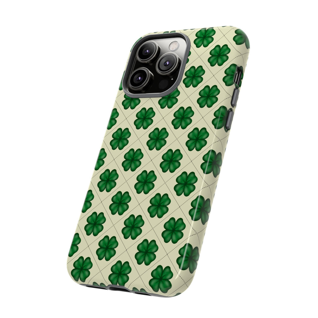 St. Patrick’s Shamrock Tough Phone Case — Green Clover Pattern