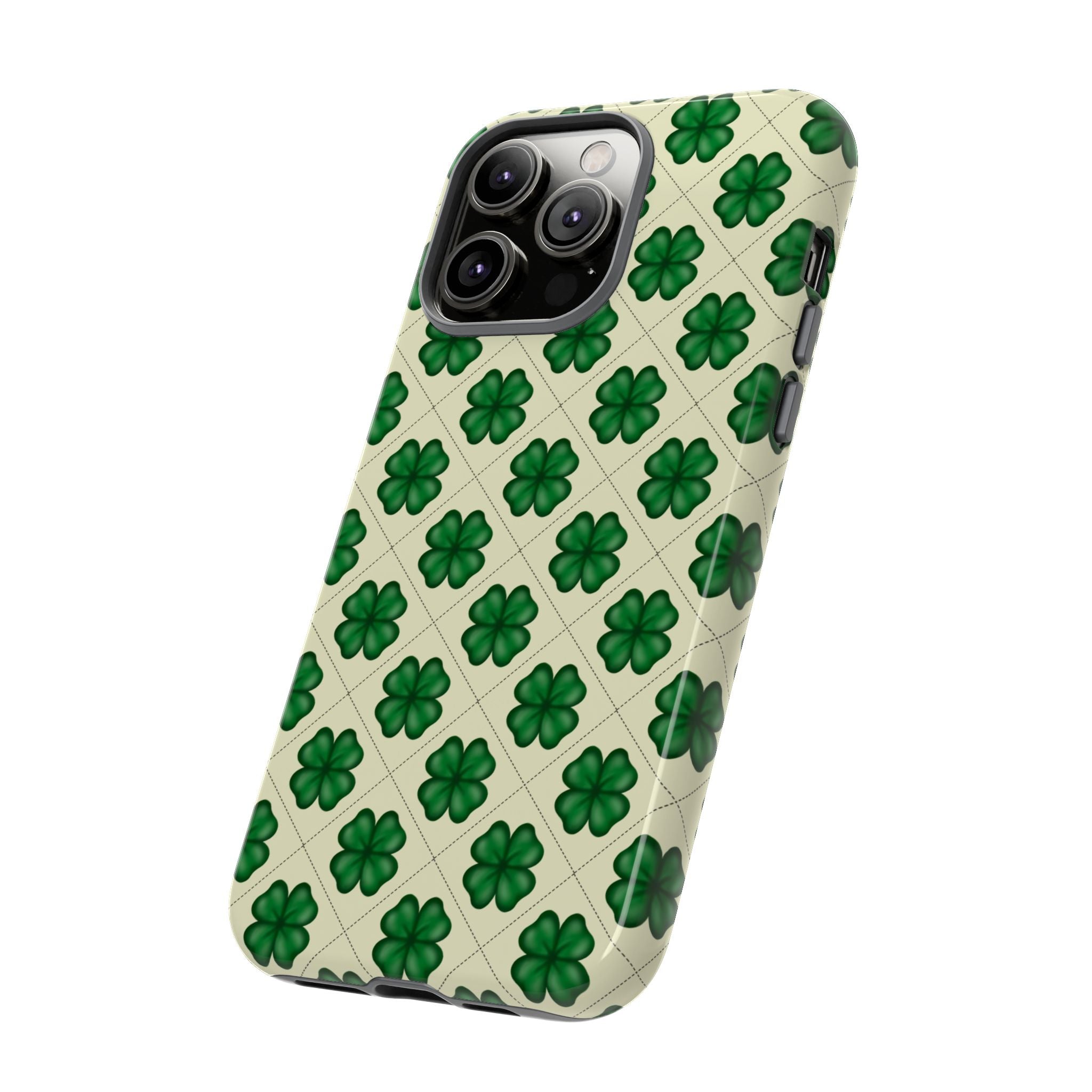 St. Patrick’s Shamrock Tough Phone Case — Green Clover Pattern