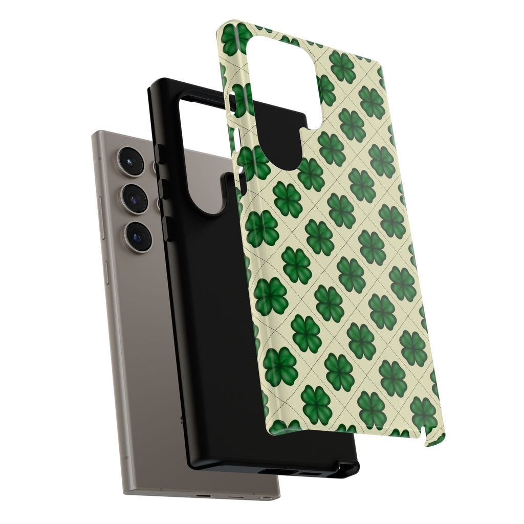 St. Patrick’s Shamrock Tough Phone Case — Green Clover Pattern