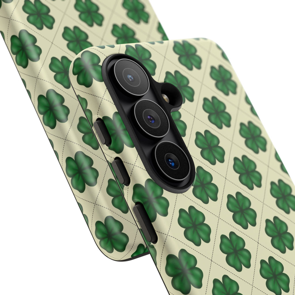 St. Patrick’s Shamrock Tough Phone Case — Green Clover Pattern