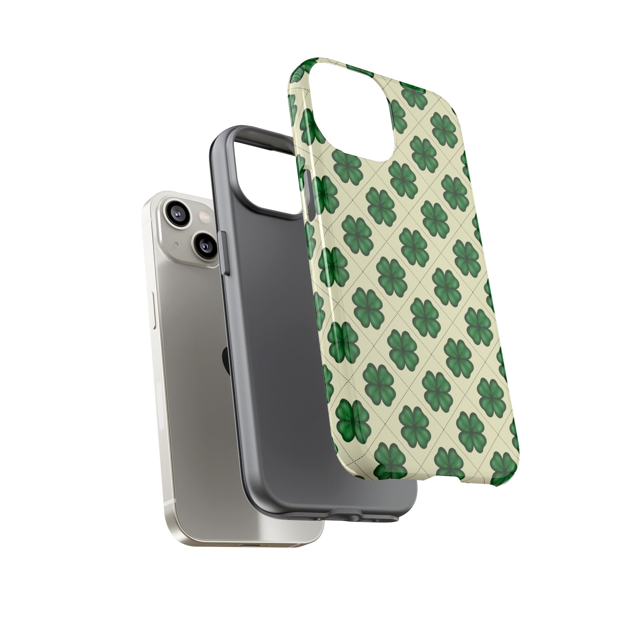 St. Patrick’s Shamrock Tough Phone Case — Green Clover Pattern