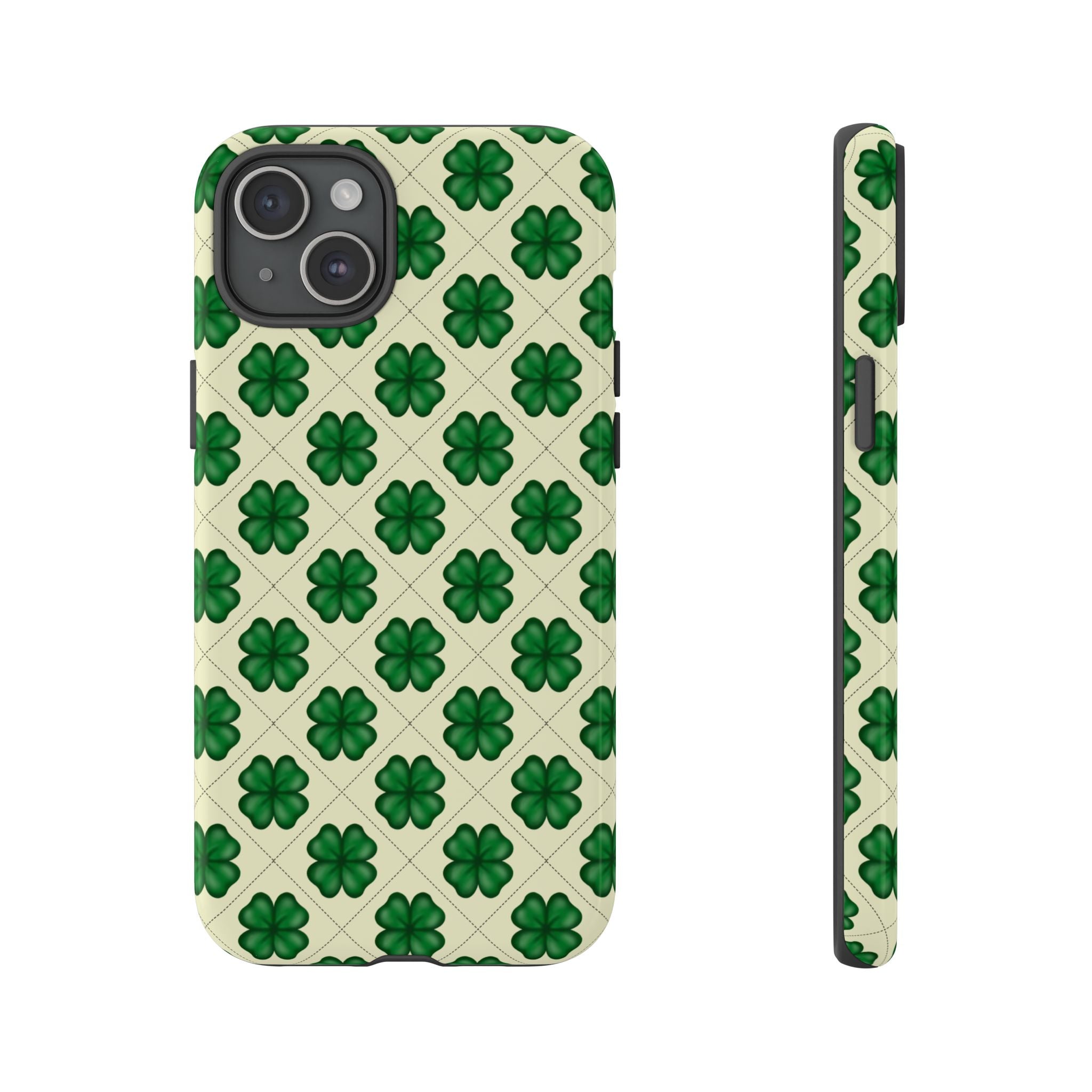 St. Patrick’s Shamrock Tough Phone Case — Green Clover Pattern