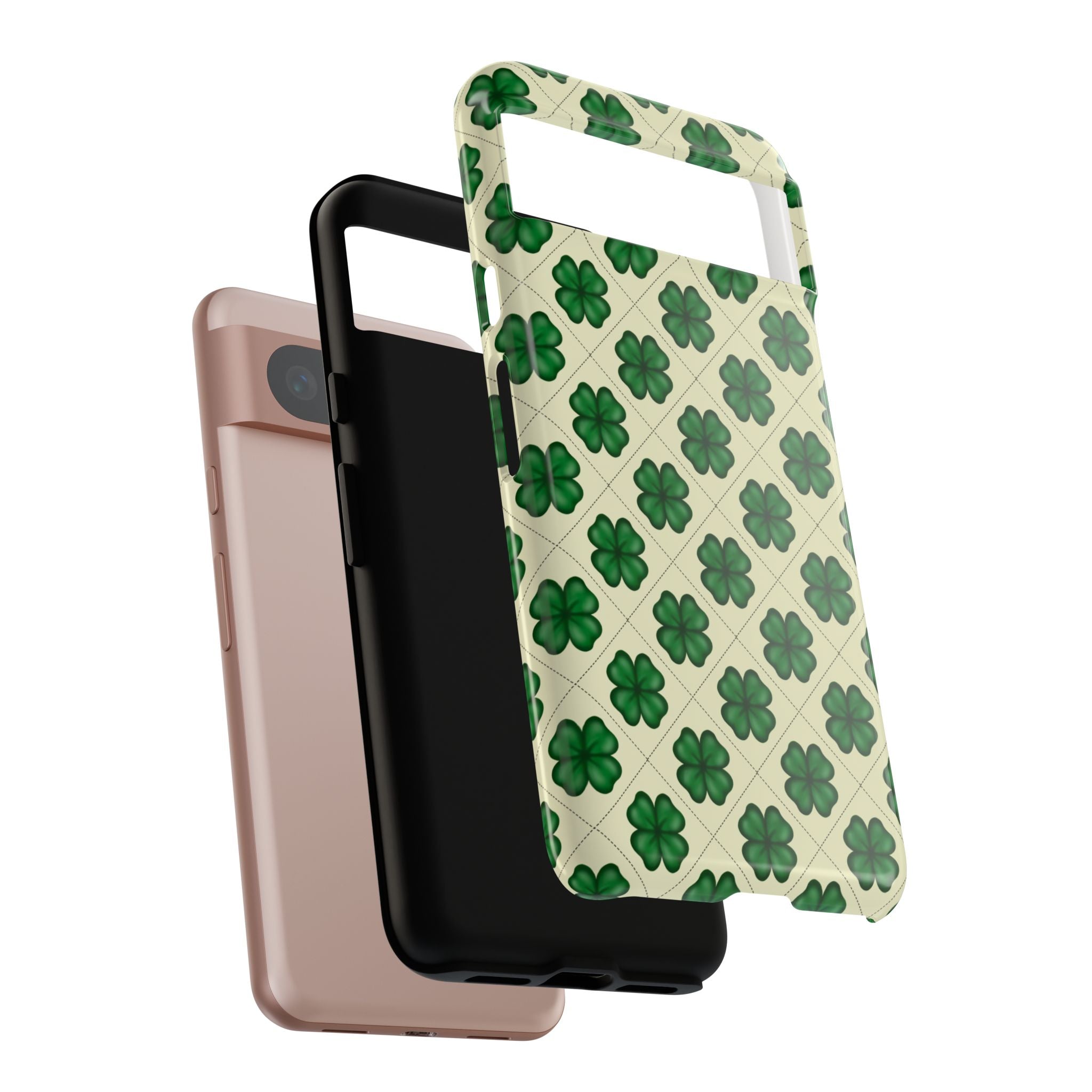 St. Patrick’s Shamrock Tough Phone Case — Green Clover Pattern