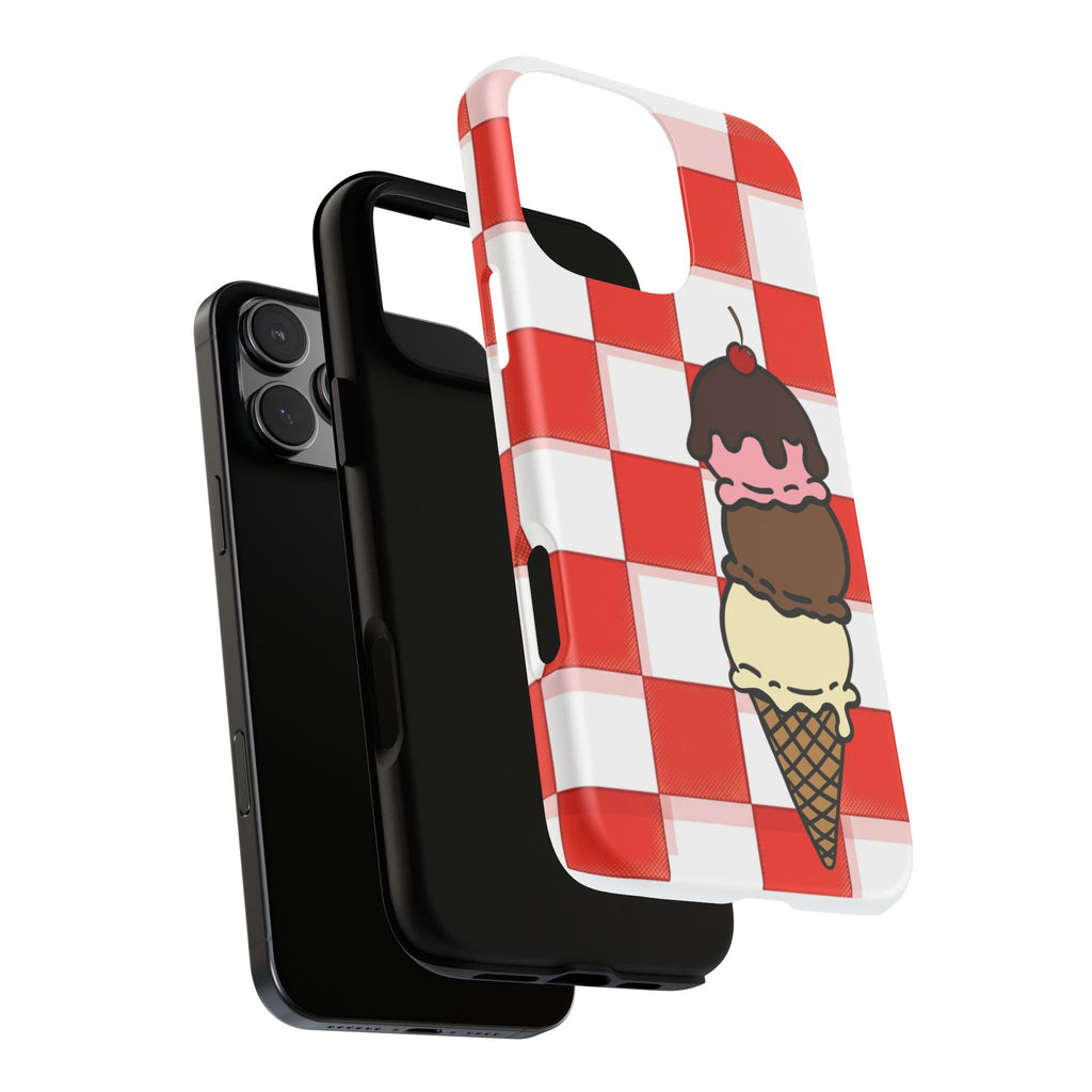 Neapolitan Ice Cream Picnic iPhone Case — 'Tough Cases' Design