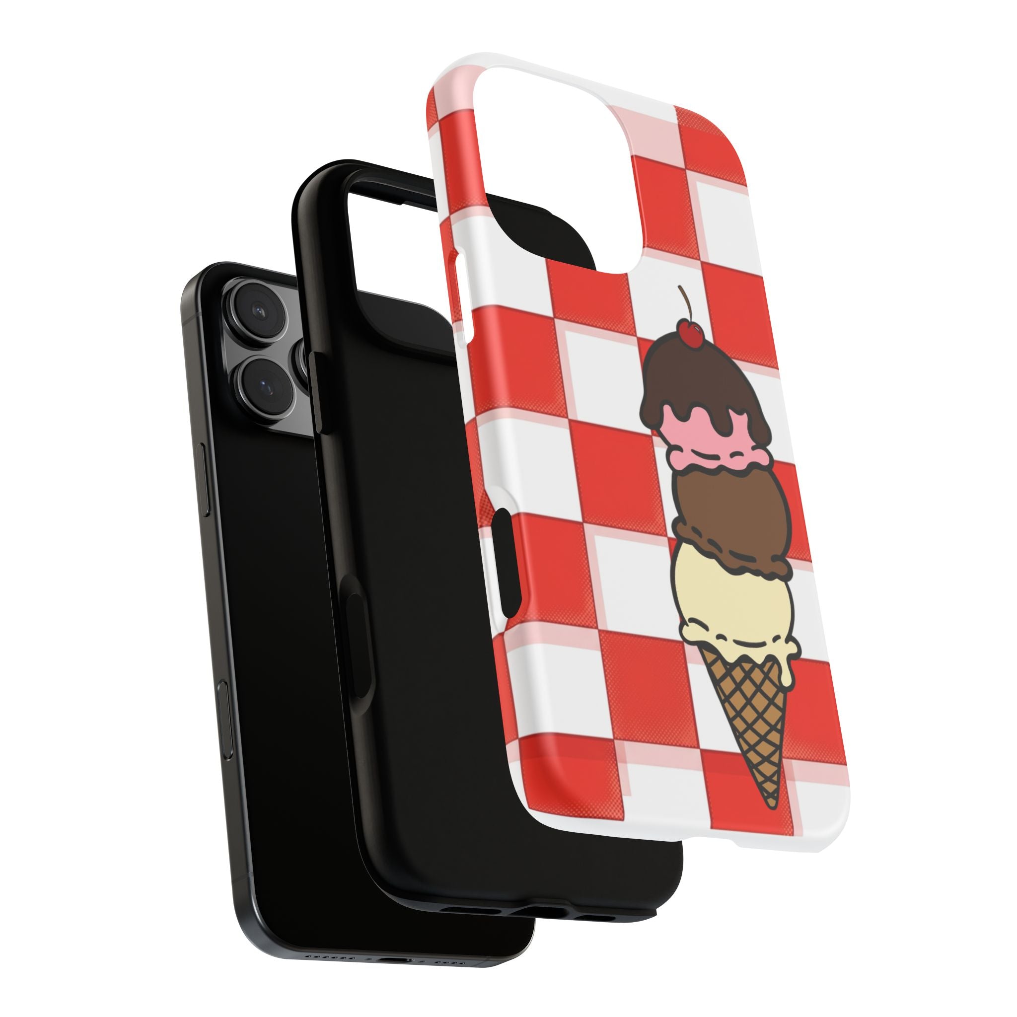 Neapolitan Ice Cream Picnic iPhone Case — 'Tough Cases' Design