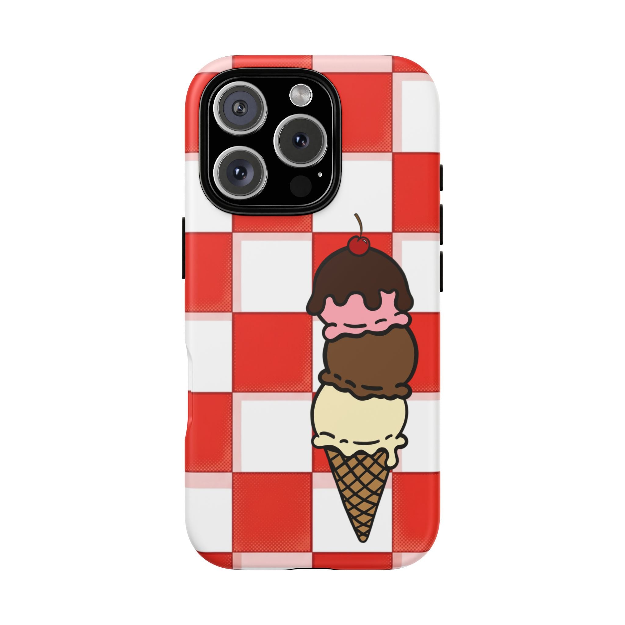 Neapolitan Ice Cream Picnic iPhone Case — 'Tough Cases' Design