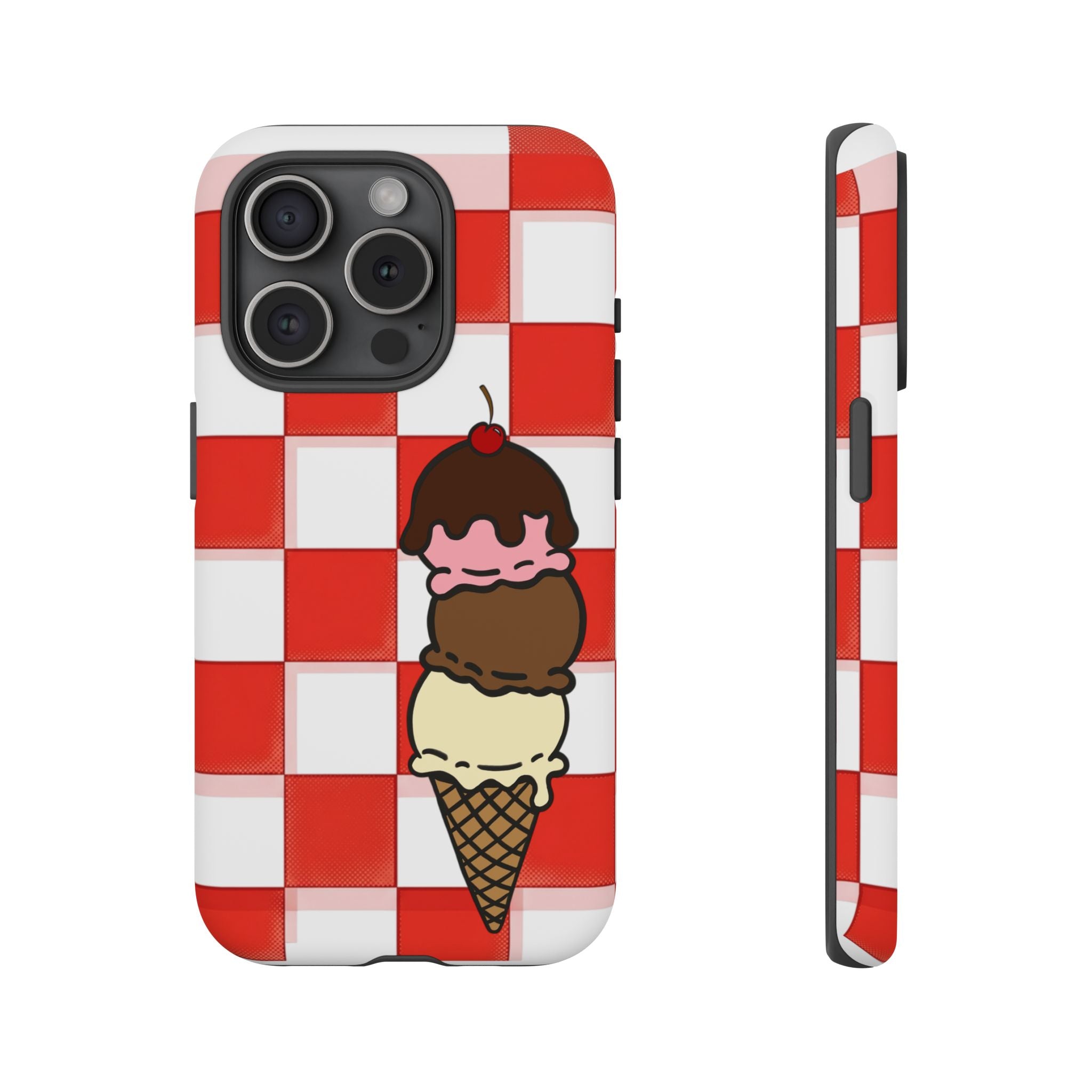 Neapolitan Ice Cream Picnic iPhone Case — 'Tough Cases' Design