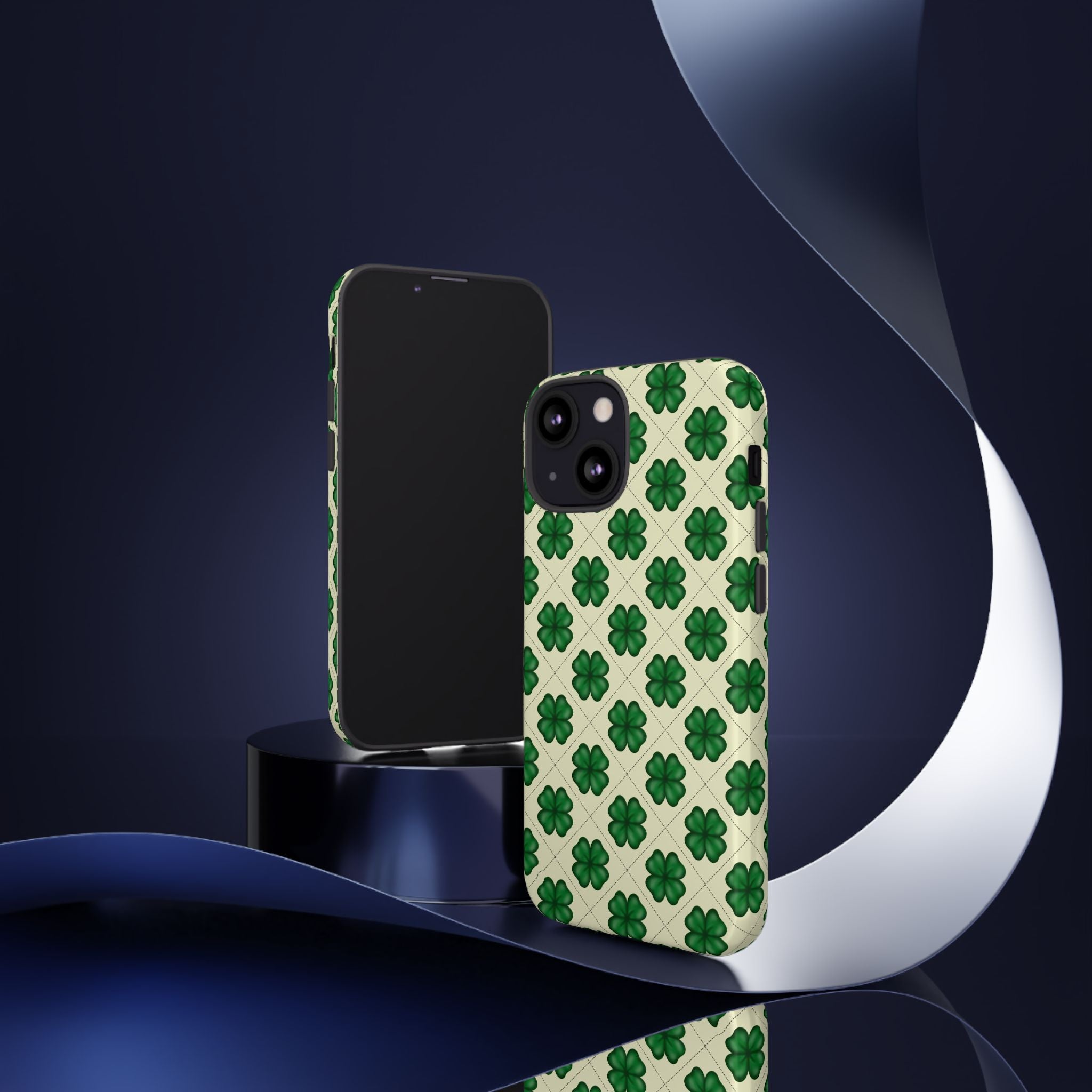 St. Patrick’s Shamrock Tough Phone Case — Green Clover Pattern