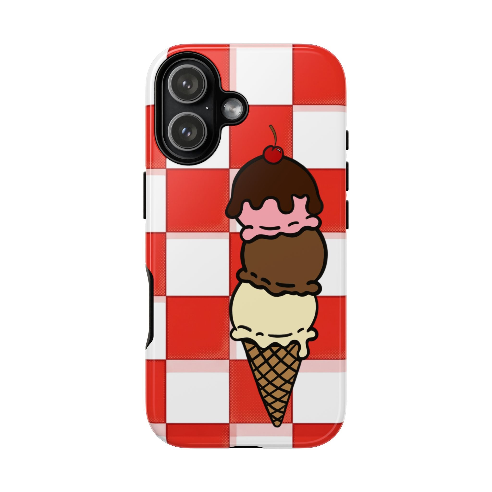 Neapolitan Ice Cream Picnic iPhone Case — 'Tough Cases' Design