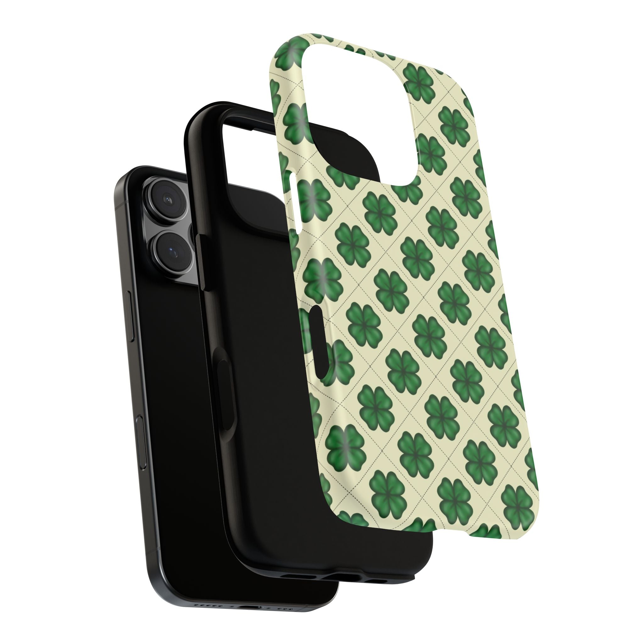 St. Patrick’s Shamrock Tough Phone Case — Green Clover Pattern