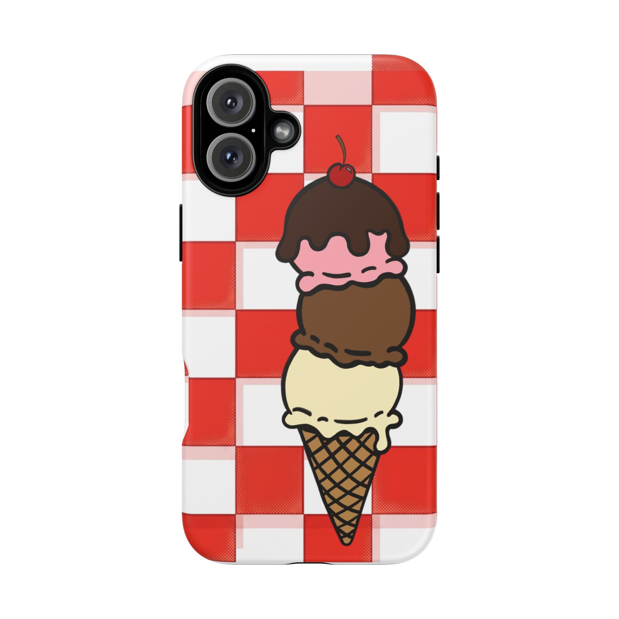 Neapolitan Ice Cream Picnic iPhone Case — 'Tough Cases' Design