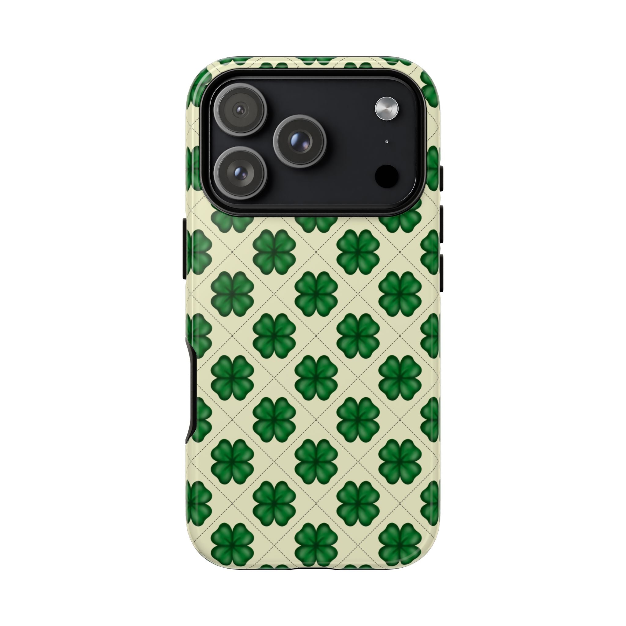 St. Patrick’s Shamrock Tough Phone Case — Green Clover Pattern