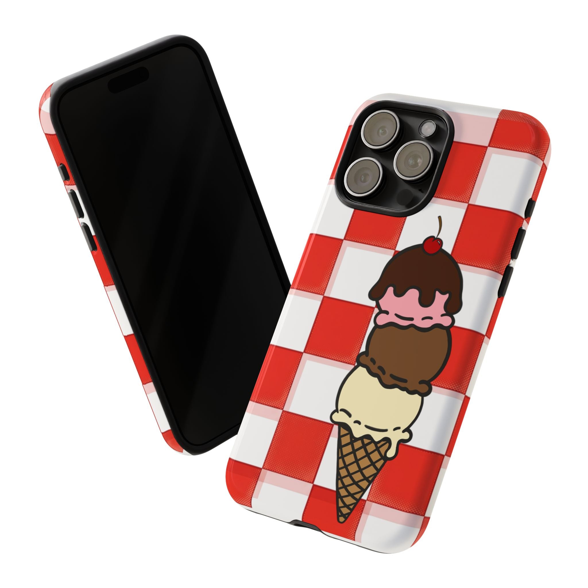 Neapolitan Ice Cream Picnic iPhone Case — 'Tough Cases' Design