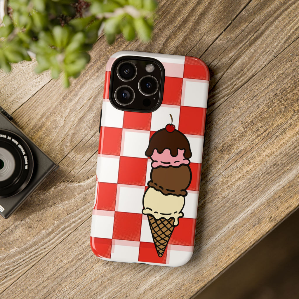 Neapolitan Ice Cream Picnic iPhone Case — 'Tough Cases' Design