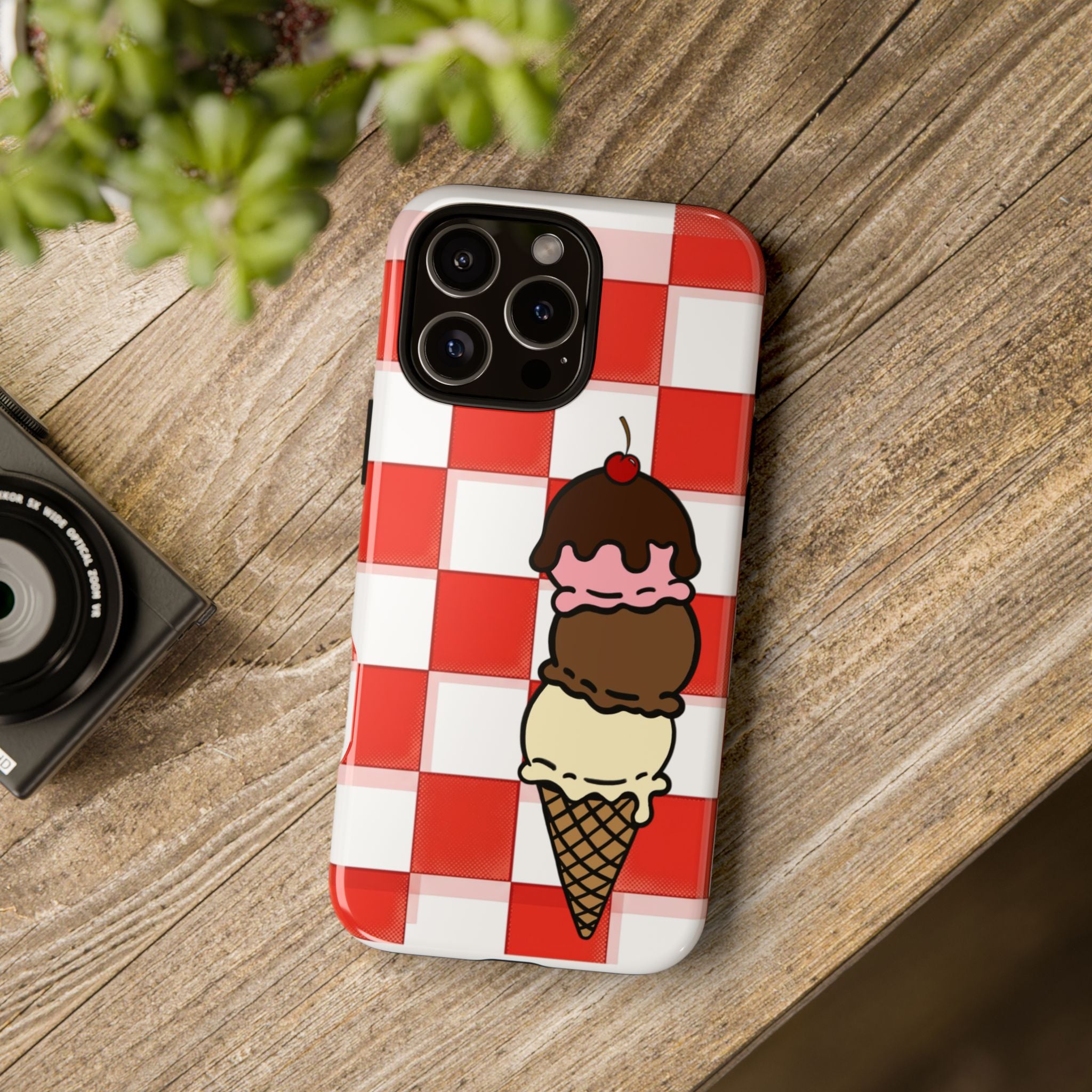 Neapolitan Ice Cream Picnic iPhone Case — 'Tough Cases' Design