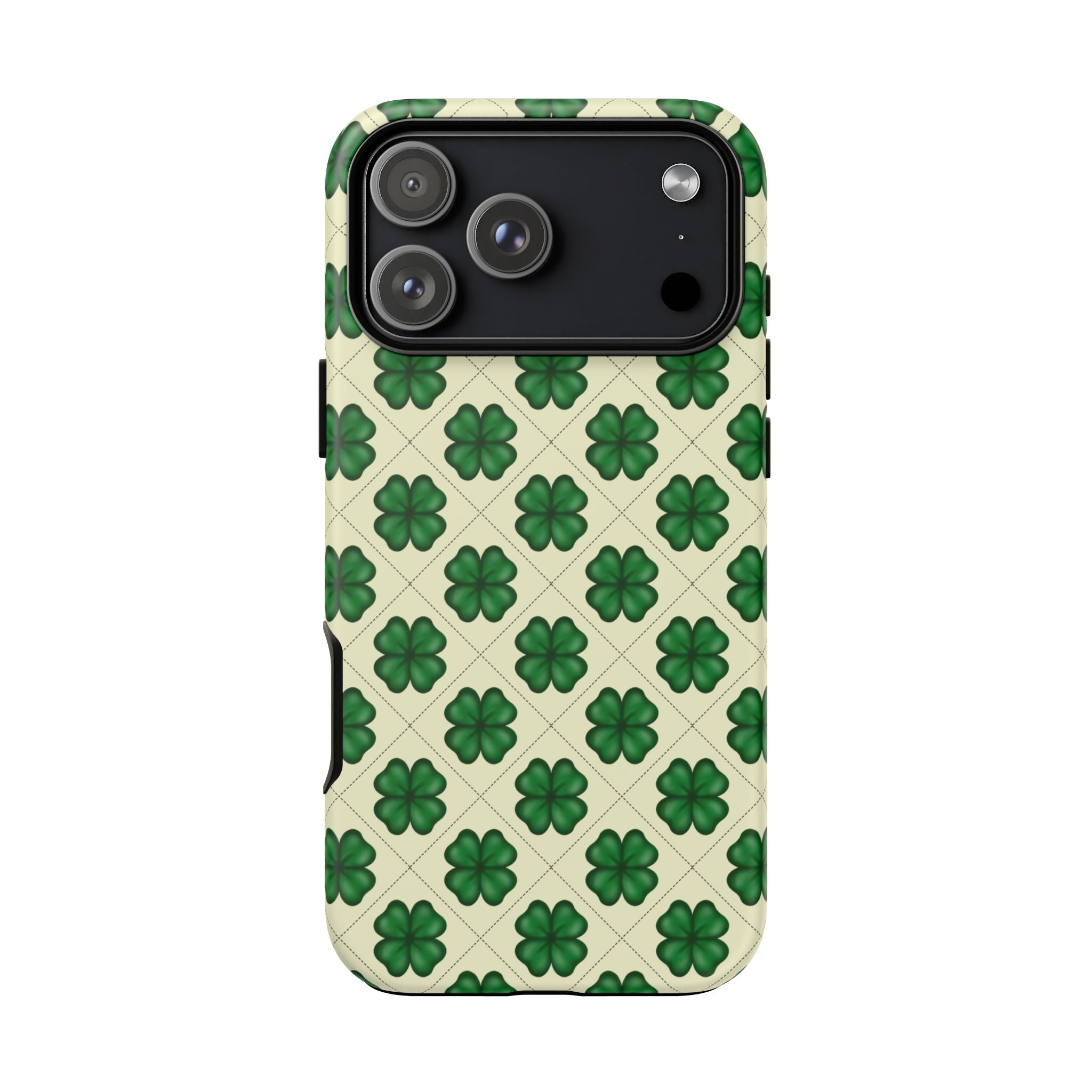 St. Patrick’s Shamrock Tough Phone Case — Green Clover Pattern
