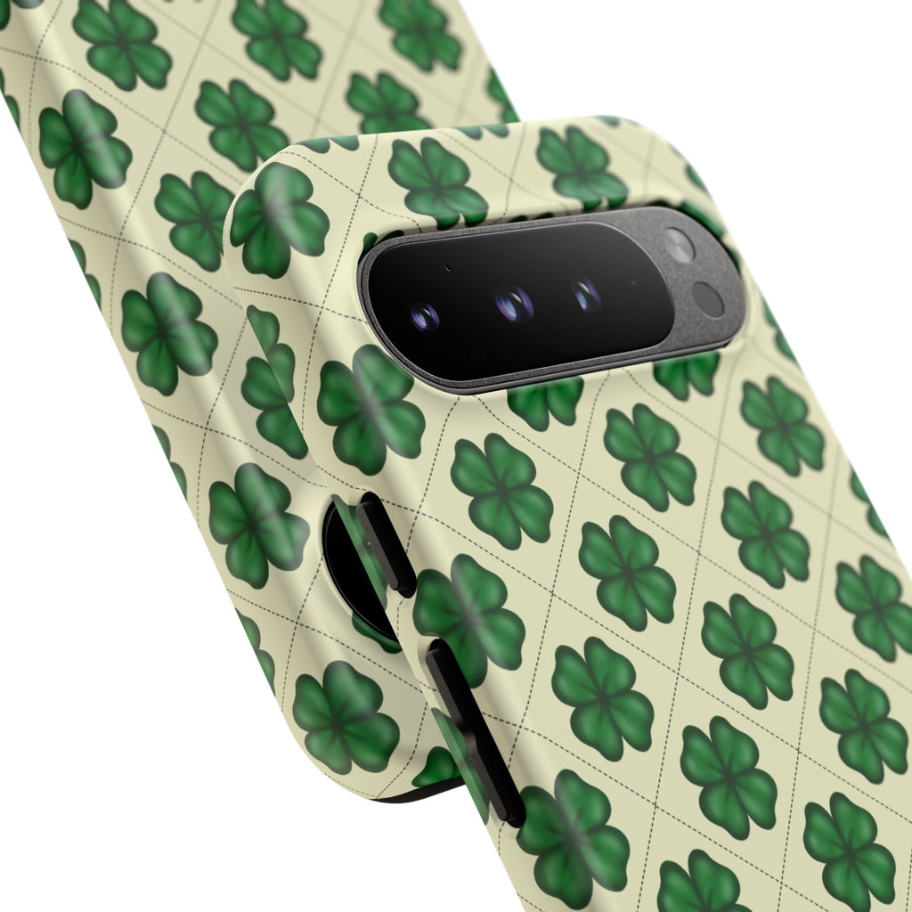St. Patrick’s Shamrock Tough Phone Case — Green Clover Pattern