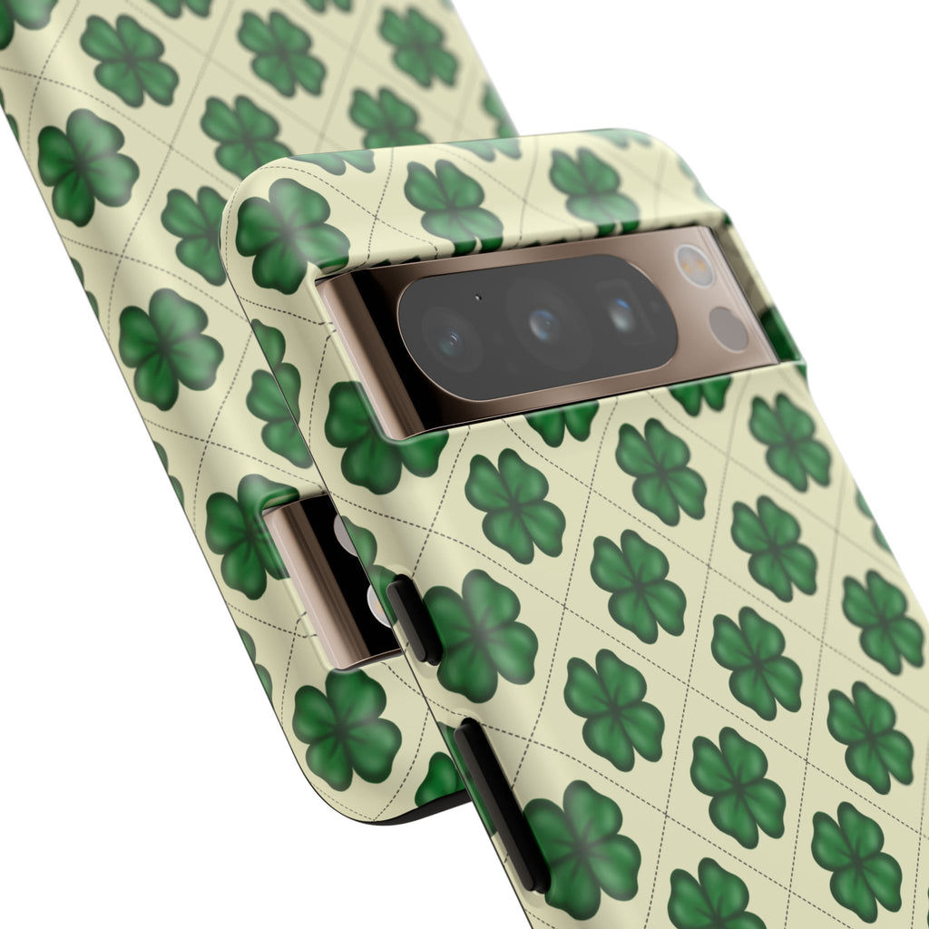 St. Patrick’s Shamrock Tough Phone Case — Green Clover Pattern