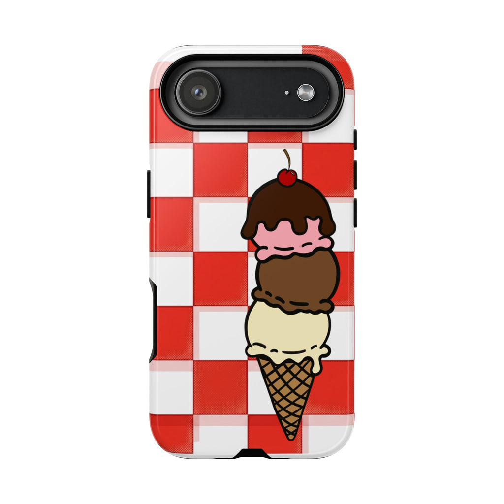 Neapolitan Ice Cream Picnic iPhone Case — 'Tough Cases' Design