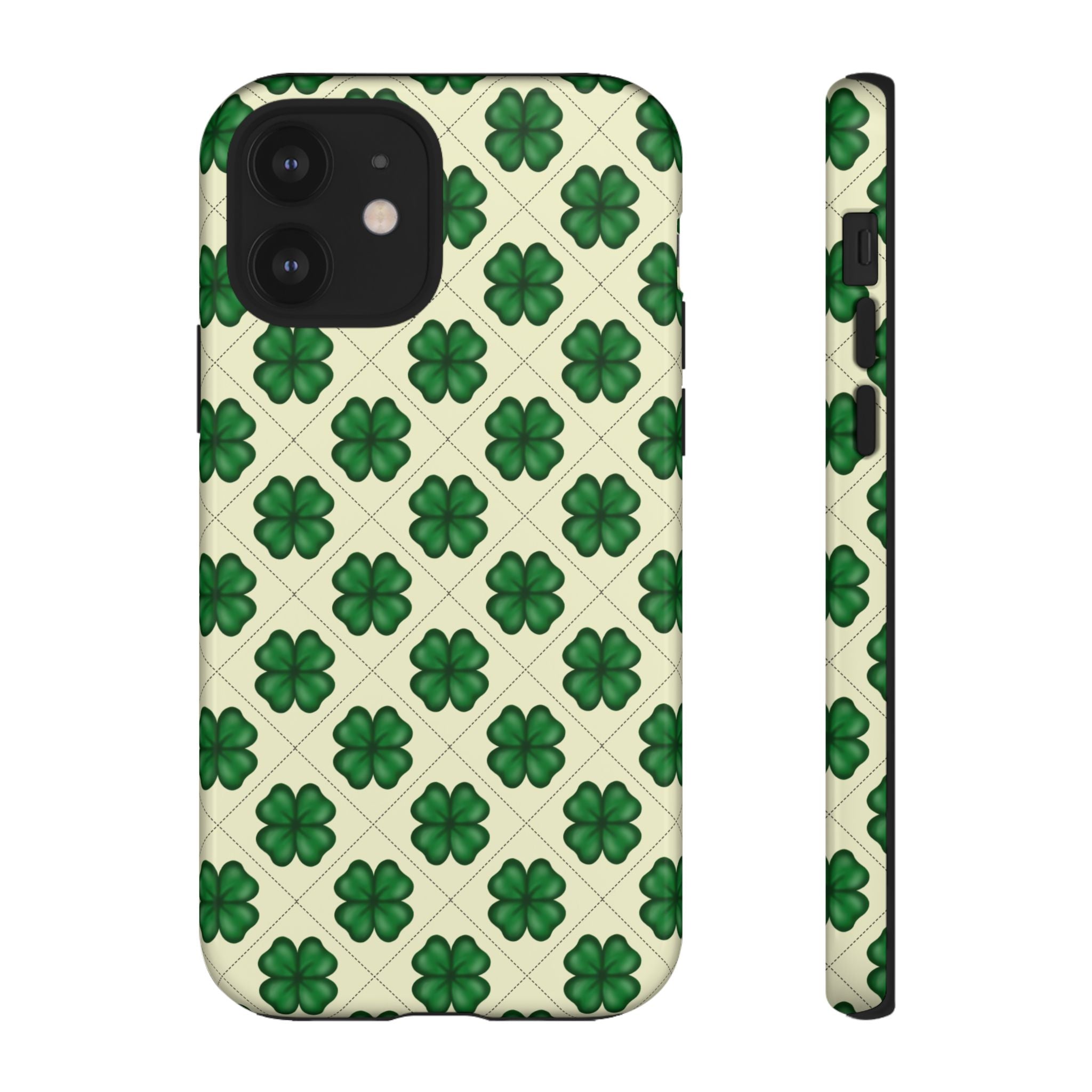St. Patrick’s Shamrock Tough Phone Case — Green Clover Pattern