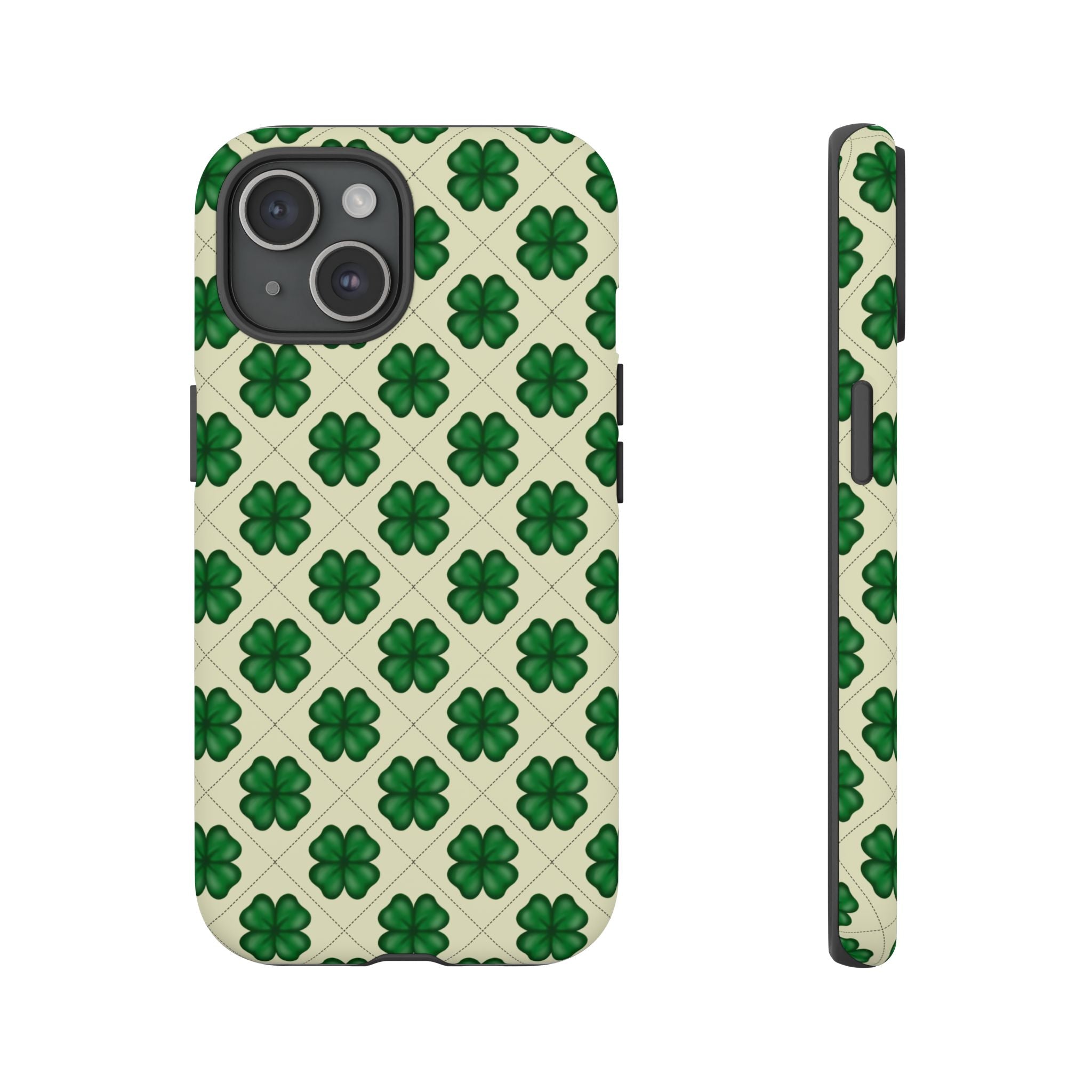 St. Patrick’s Shamrock Tough Phone Case — Green Clover Pattern