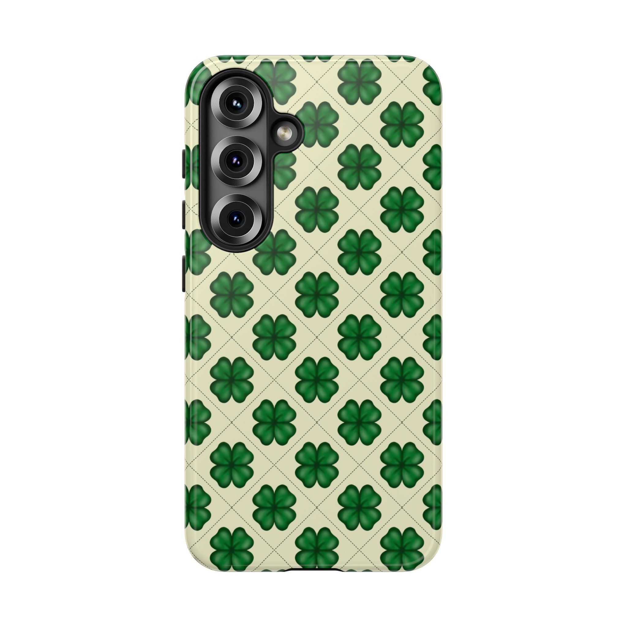 St. Patrick’s Shamrock Tough Phone Case — Green Clover Pattern